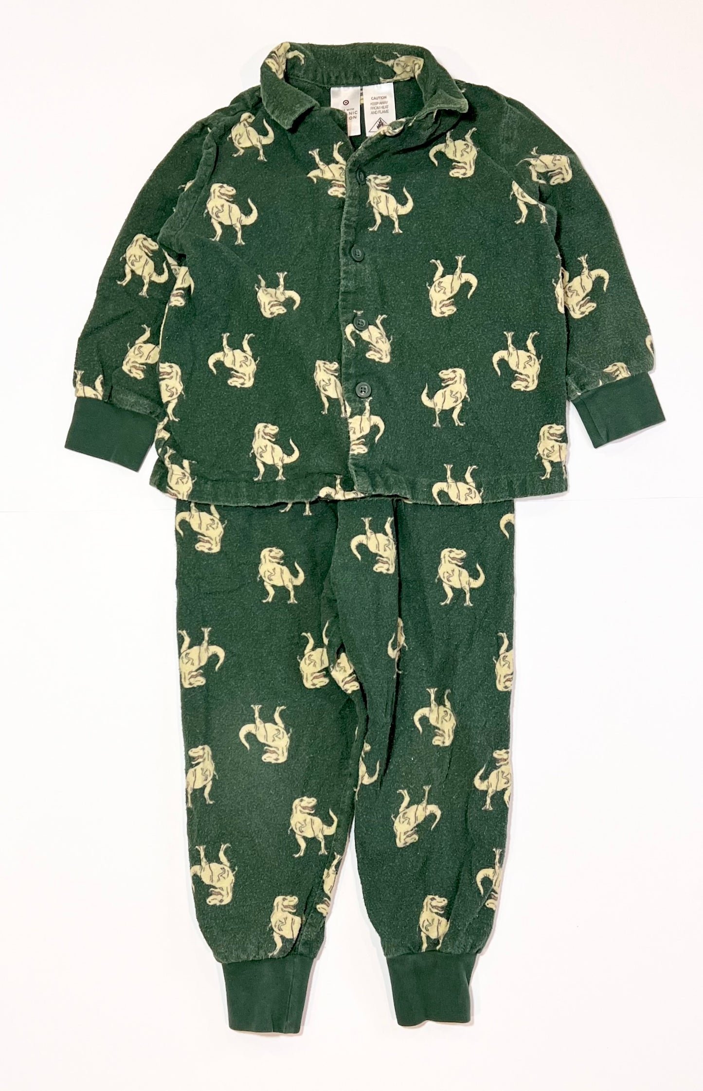 Dinosaur flannelette pyjamas - Size 3