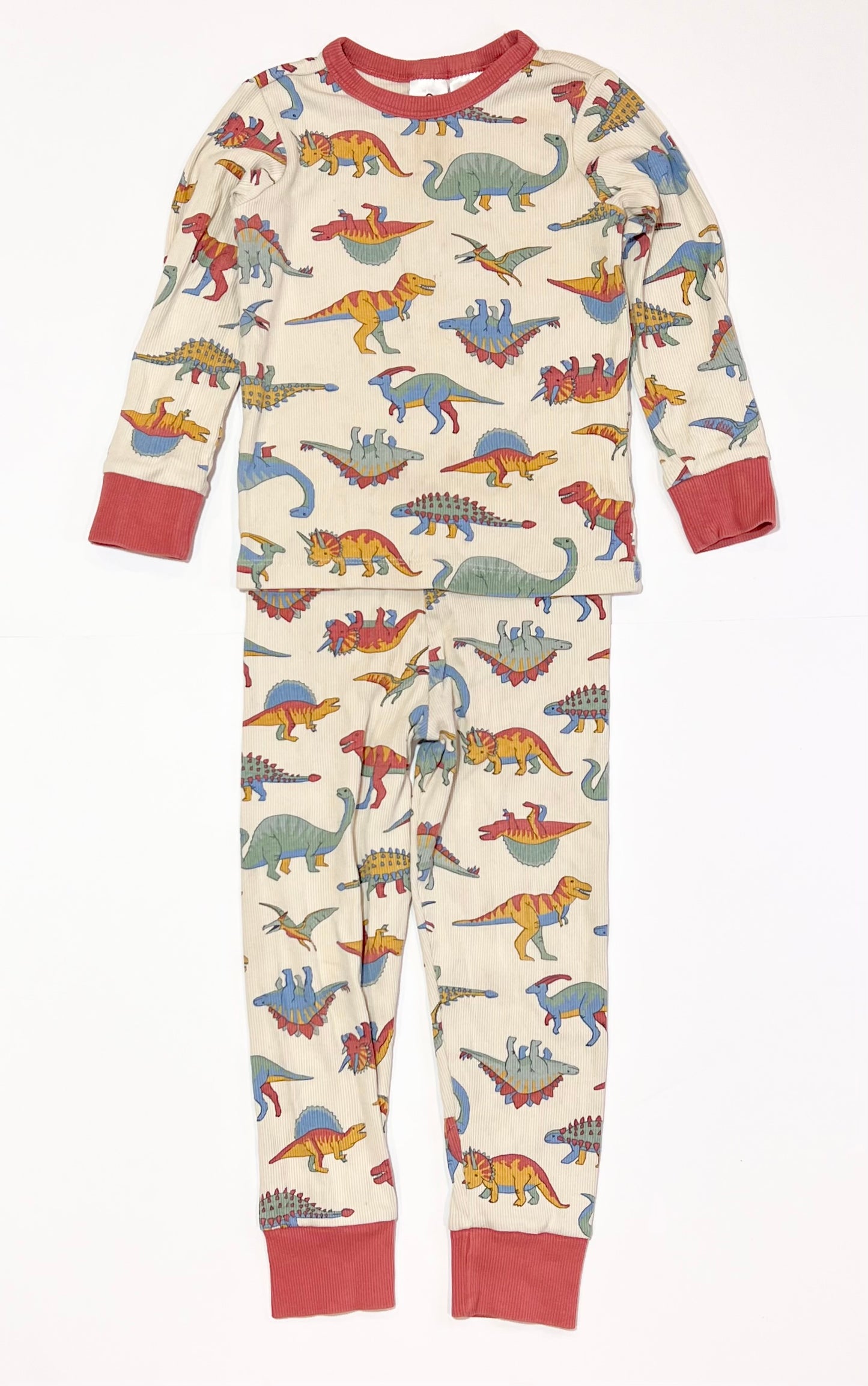 Ribbed dinosaur pyjamas - Size 3