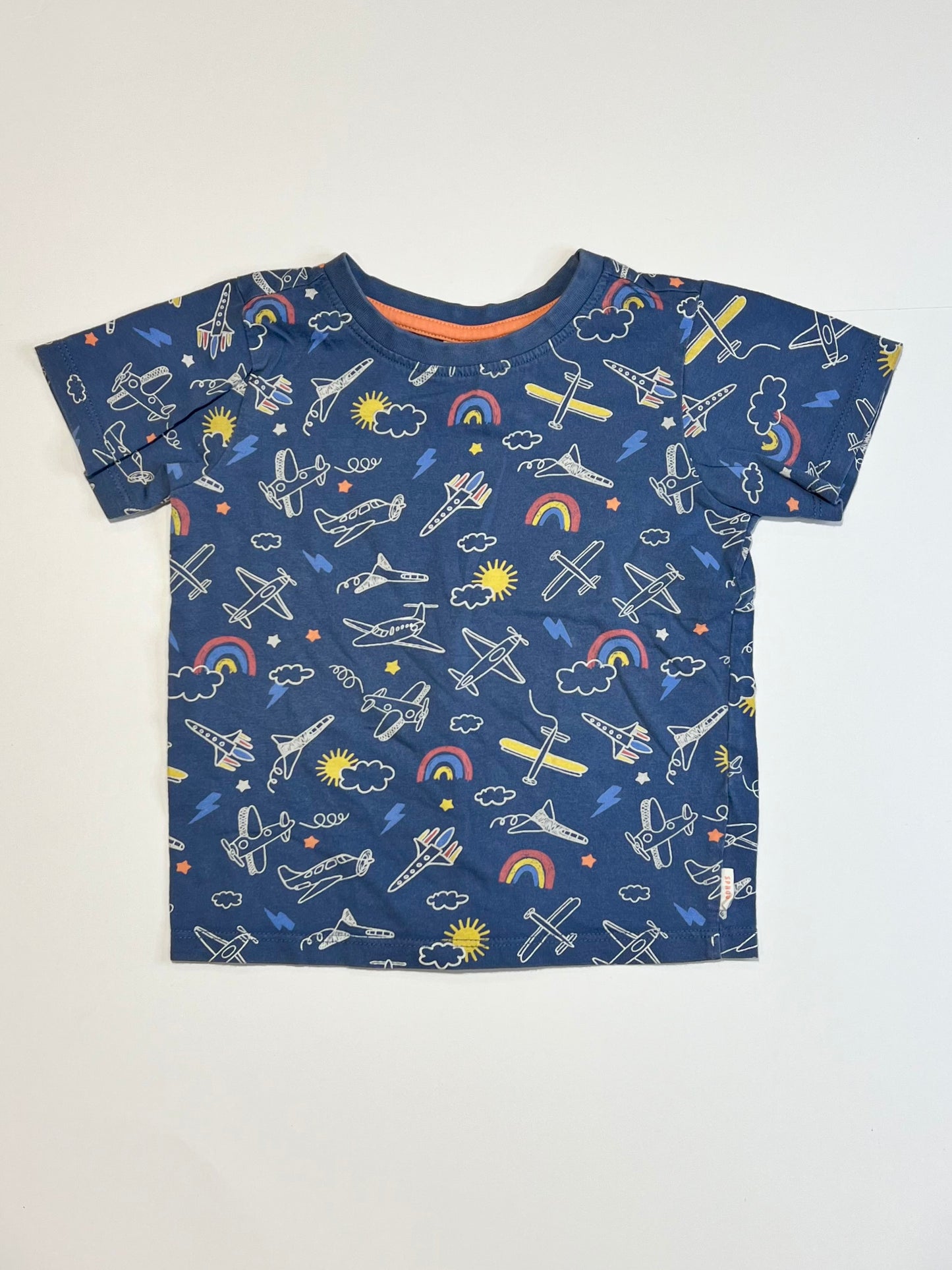 Planes and rainbows tee - Size 2