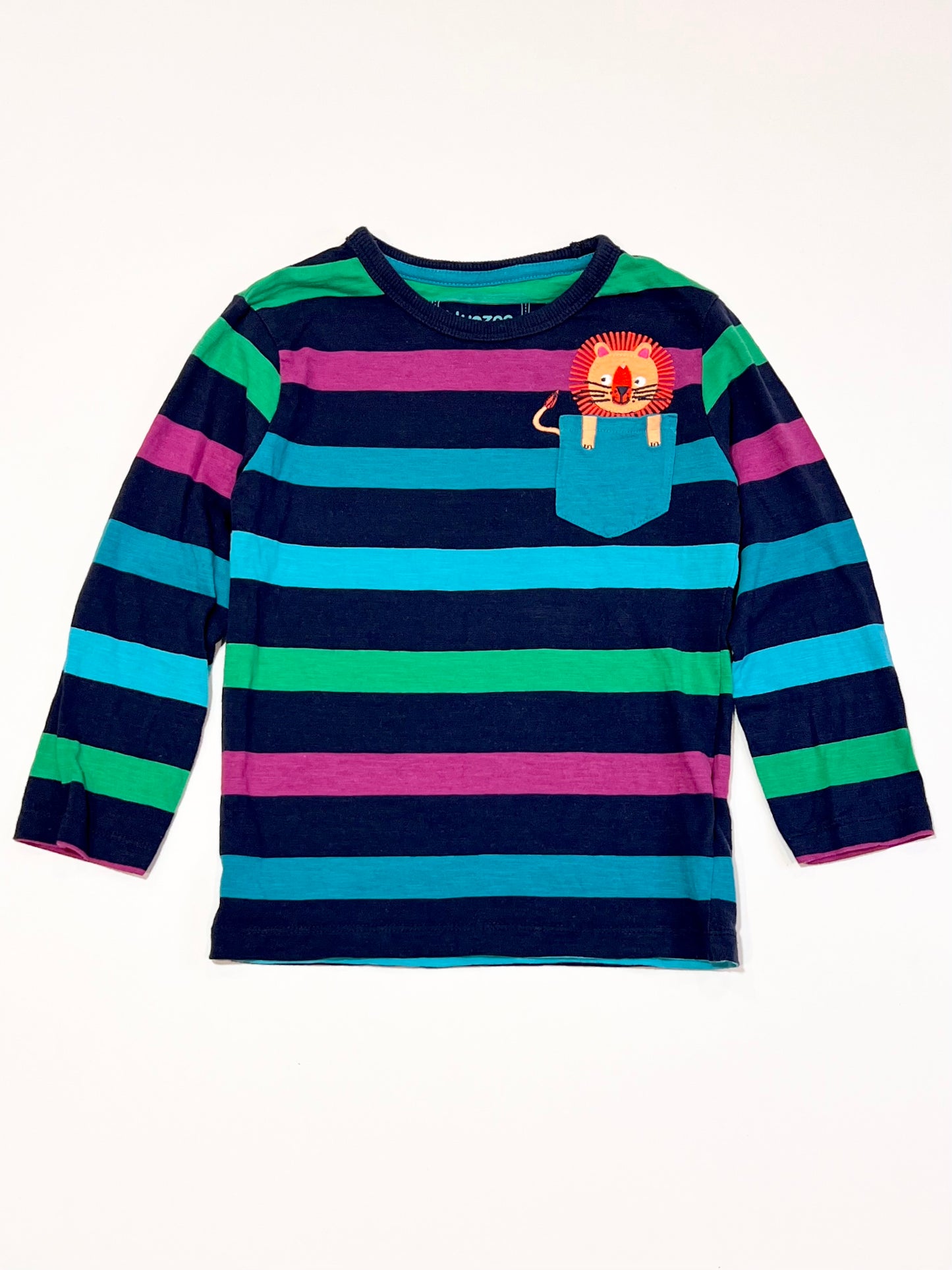 Striped lion top - Size 3-4