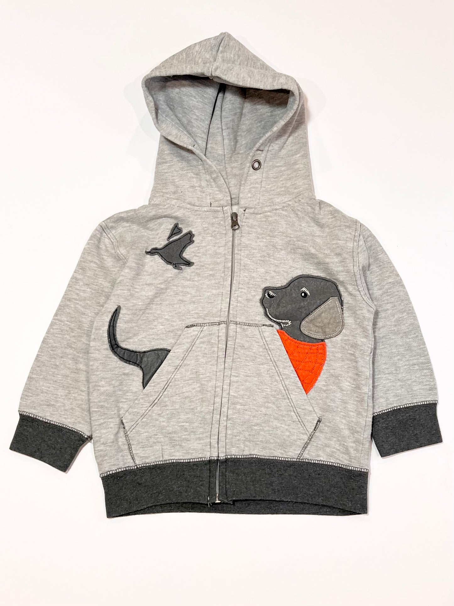 Grey dog zip hoodie - Size 3