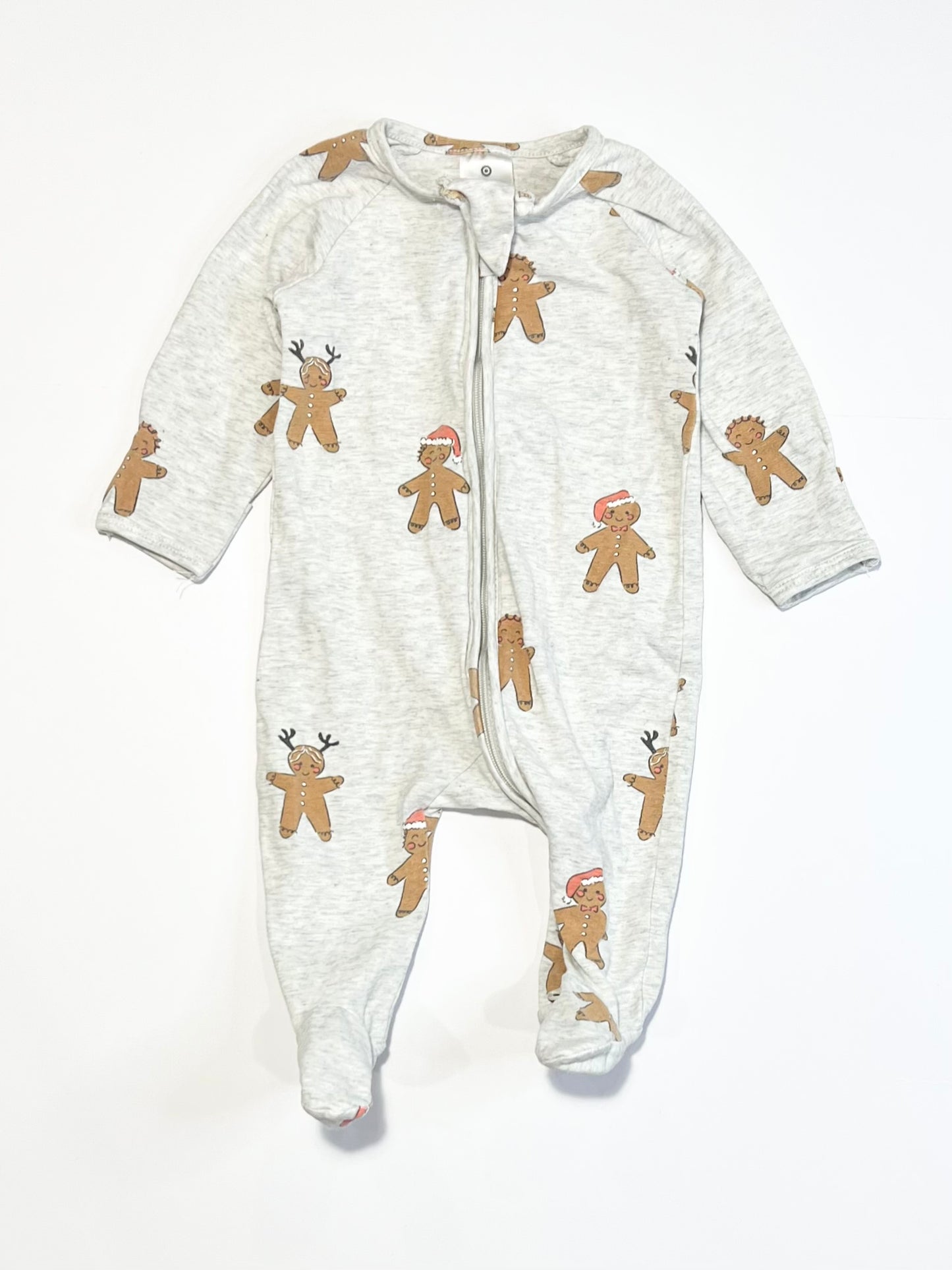Gingerbread zip onesie - Size 000