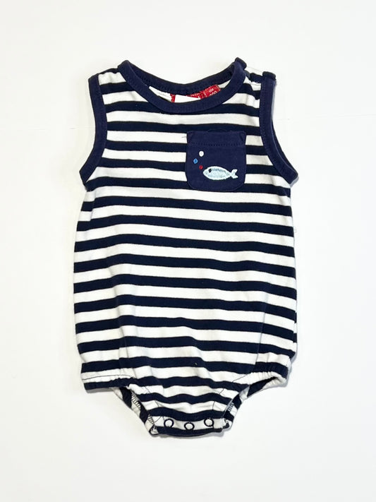 Striped fishy romper - Size 000