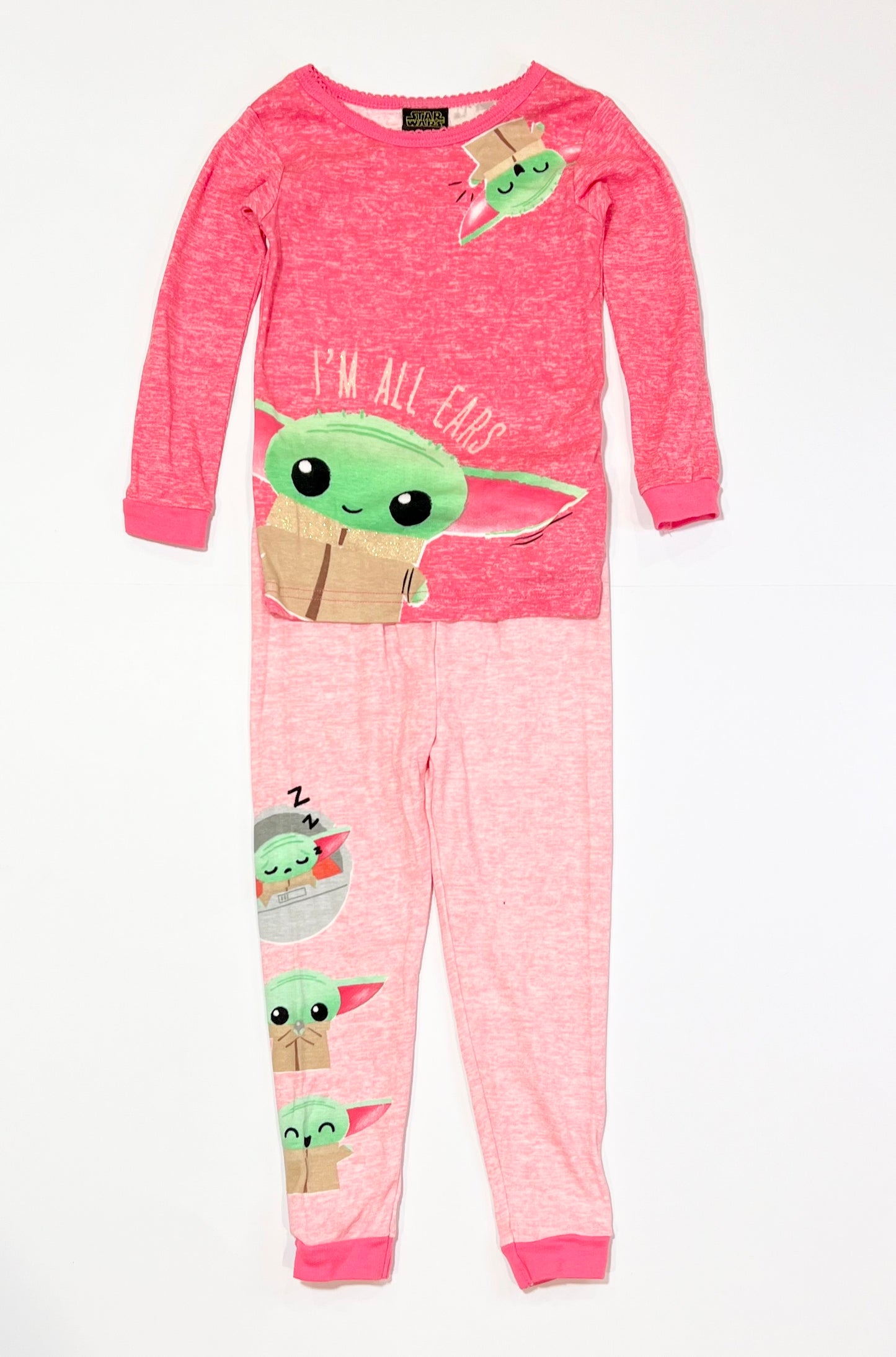 Pink Yoda pyjamas - Size 3