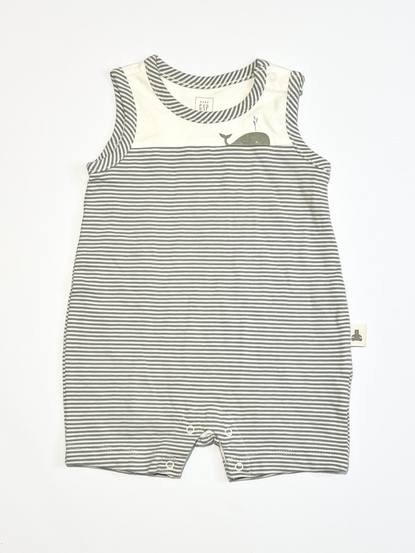Striped whale romper - Size 000