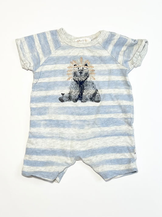 Striped bear romper - Size 000