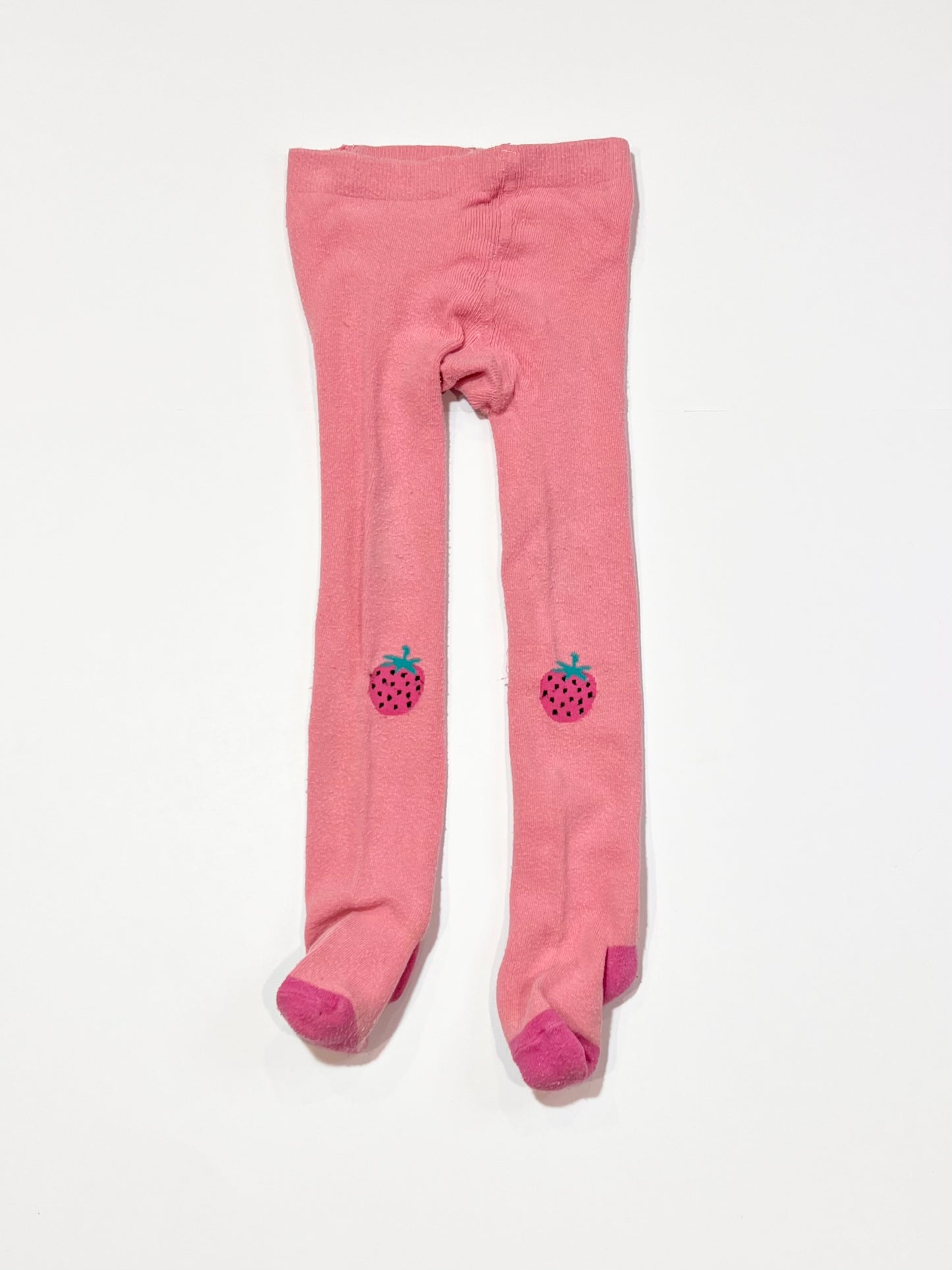 Pink strawberry tights - Size 3-4