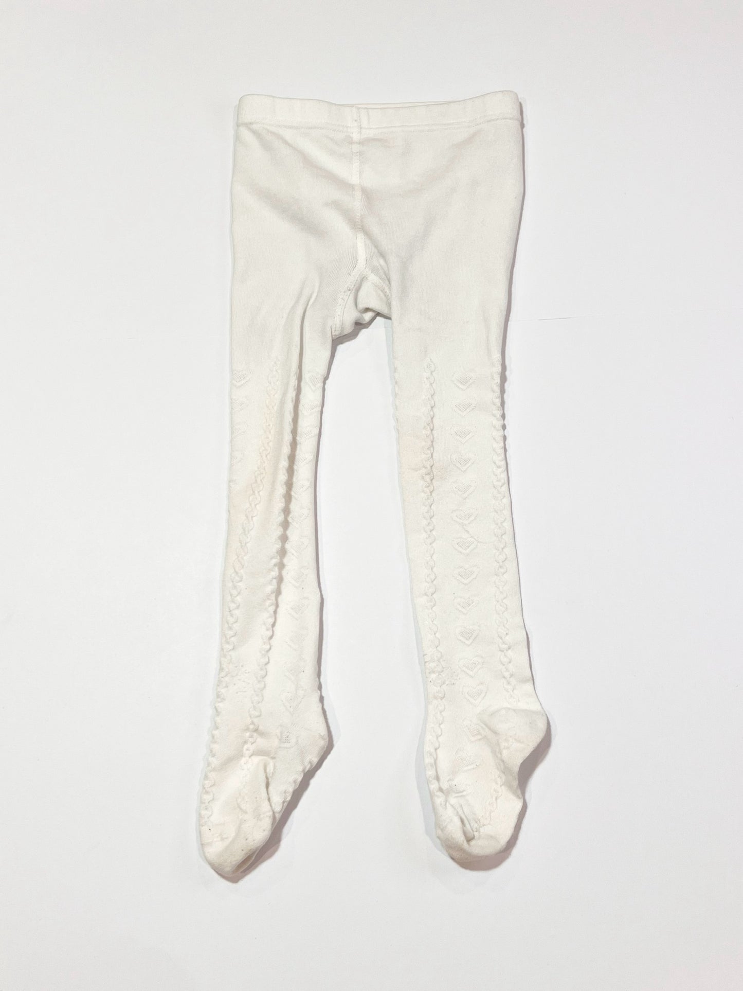 White hearts tights - Size 2-4