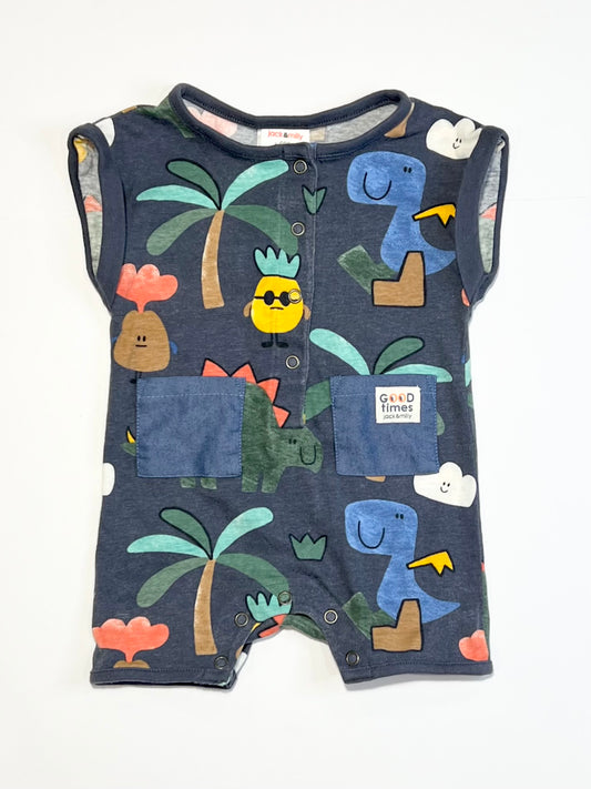 Navy dinosaurs romper - Size 000