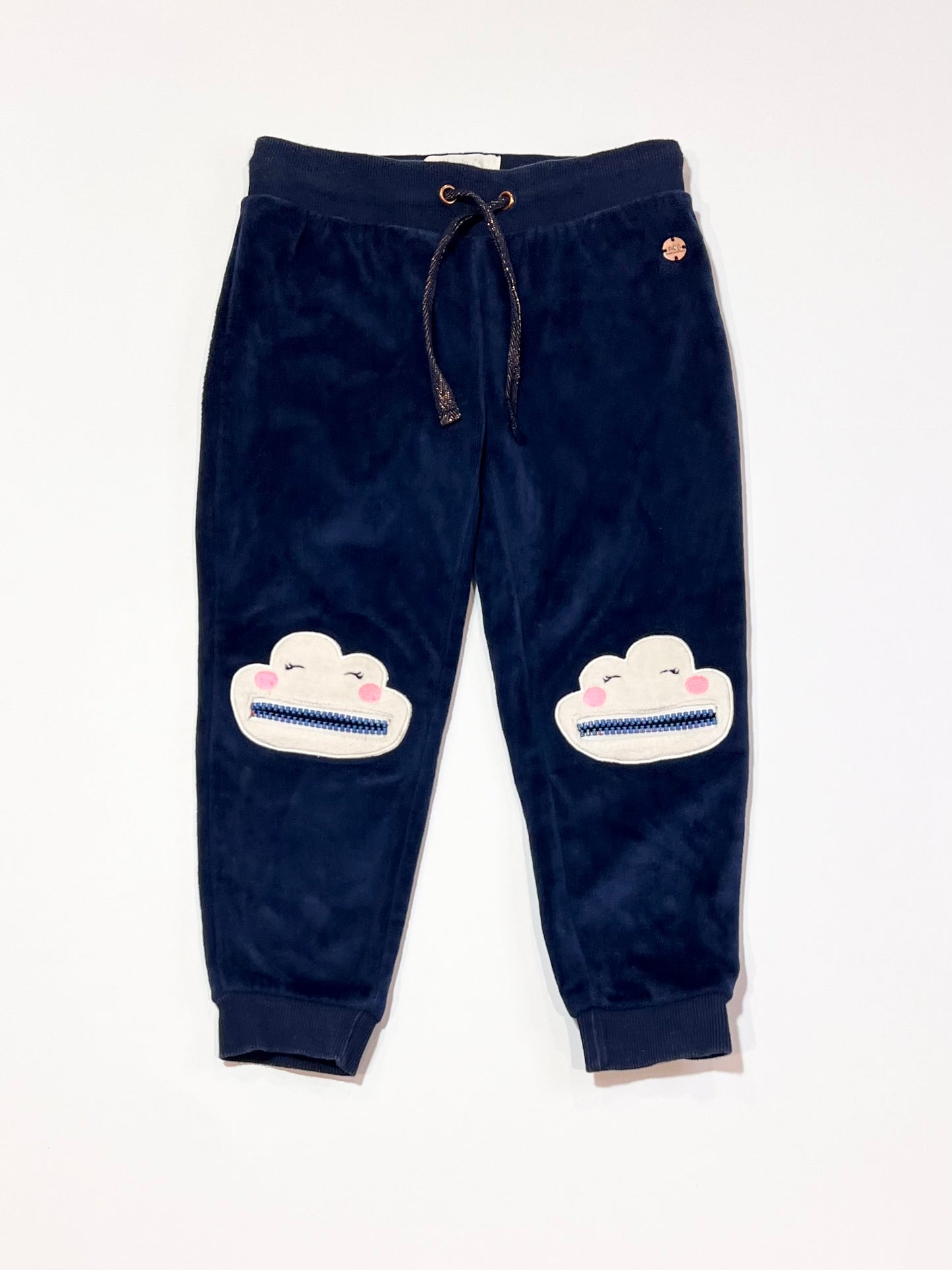 Navy velour trackies - Size 3