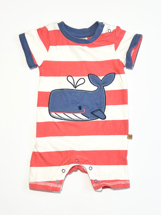 Striped whale romper - Size 000