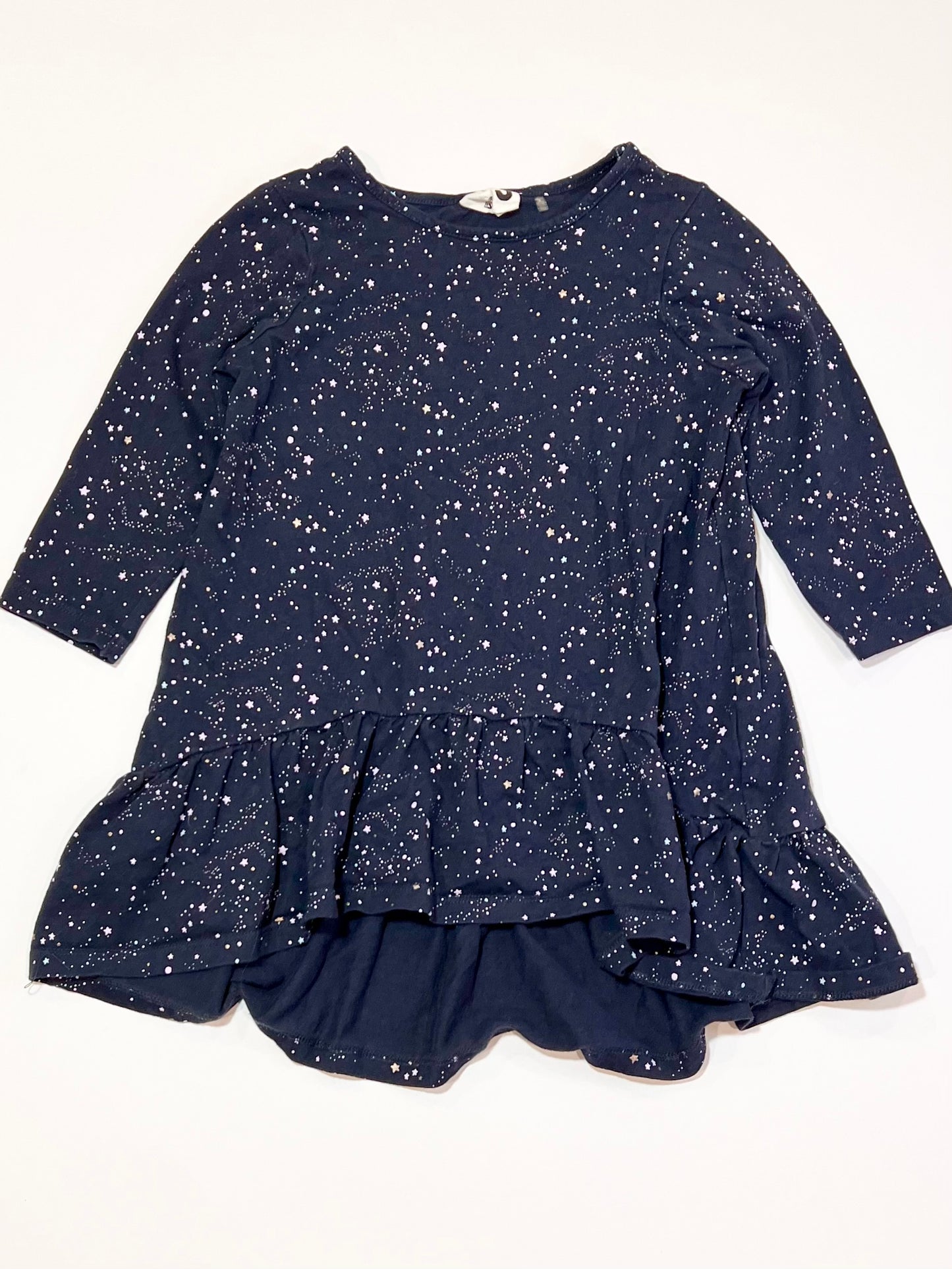 Navy stars jersey dress - Size 3
