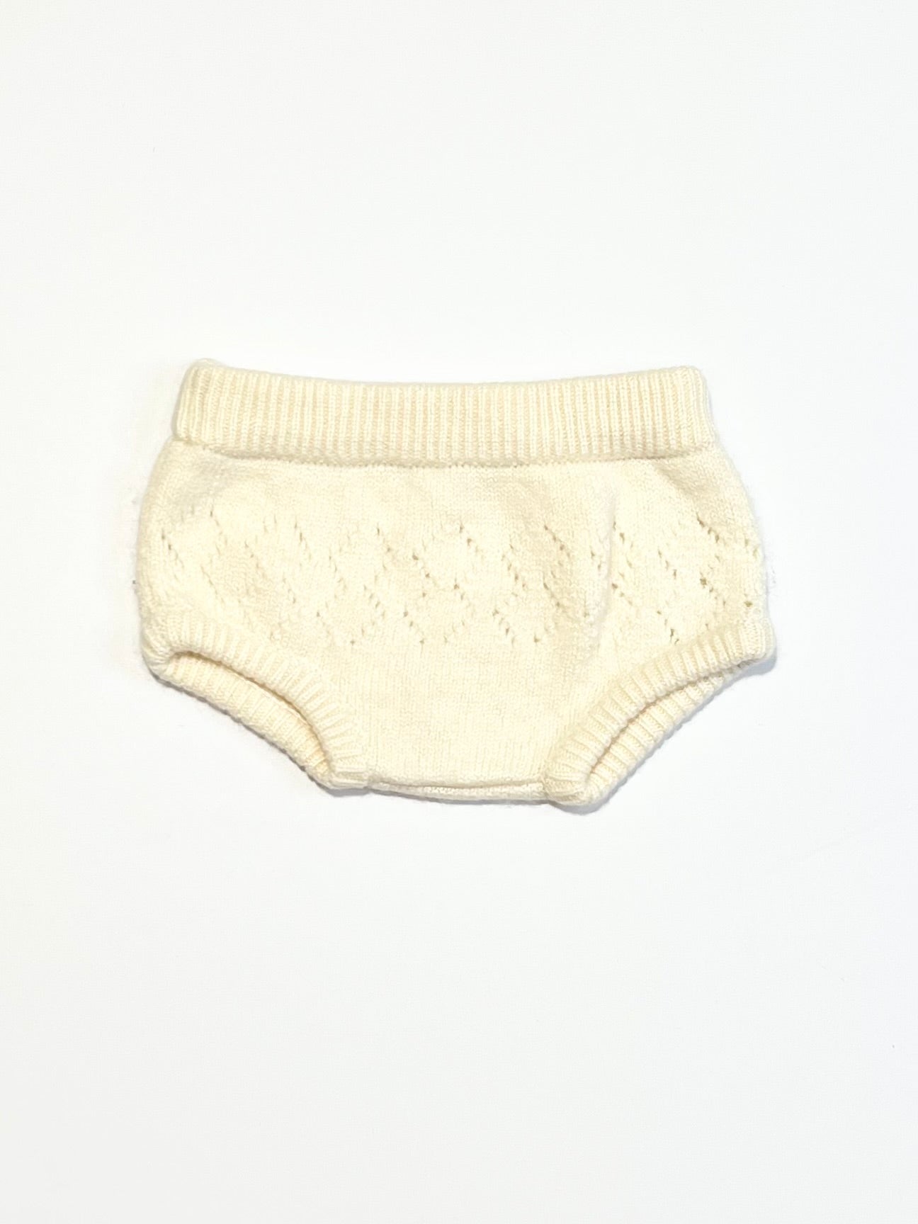 Cream knit nappy cover - Size 000