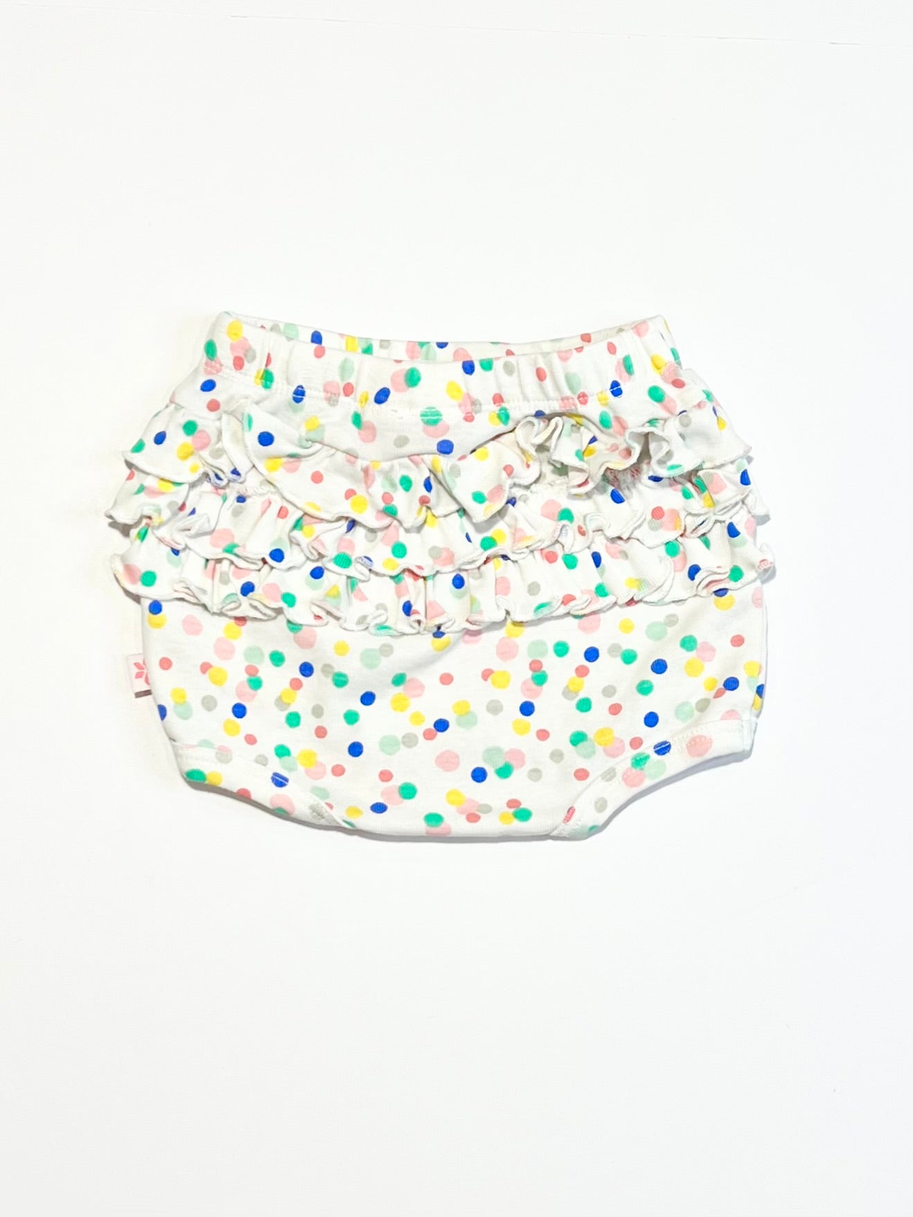Spotty ruffle nappy cover - Size 000