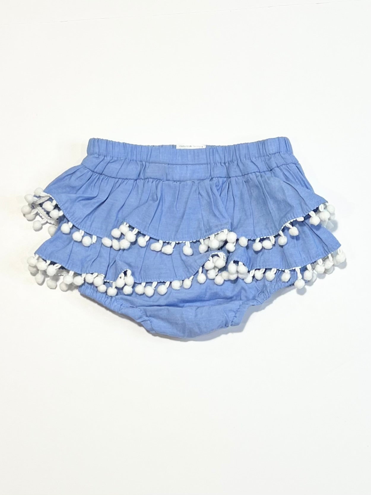 Blue ruffle nappy cover - Size 000