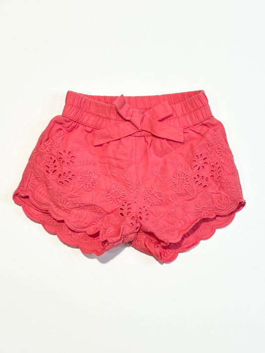 Pink cutwork shorts - SIze 000