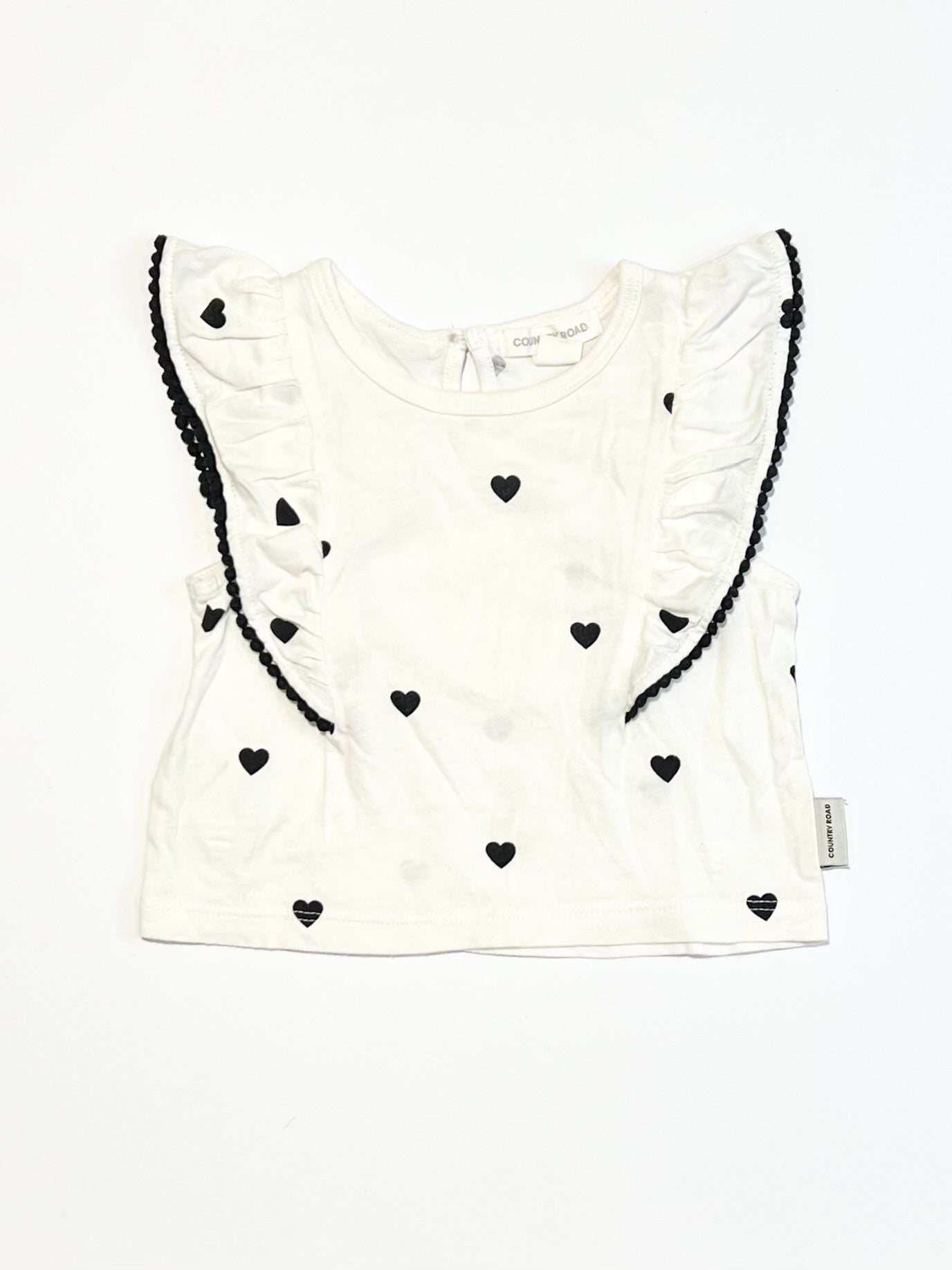 Hearts ruffle tee - Size 000