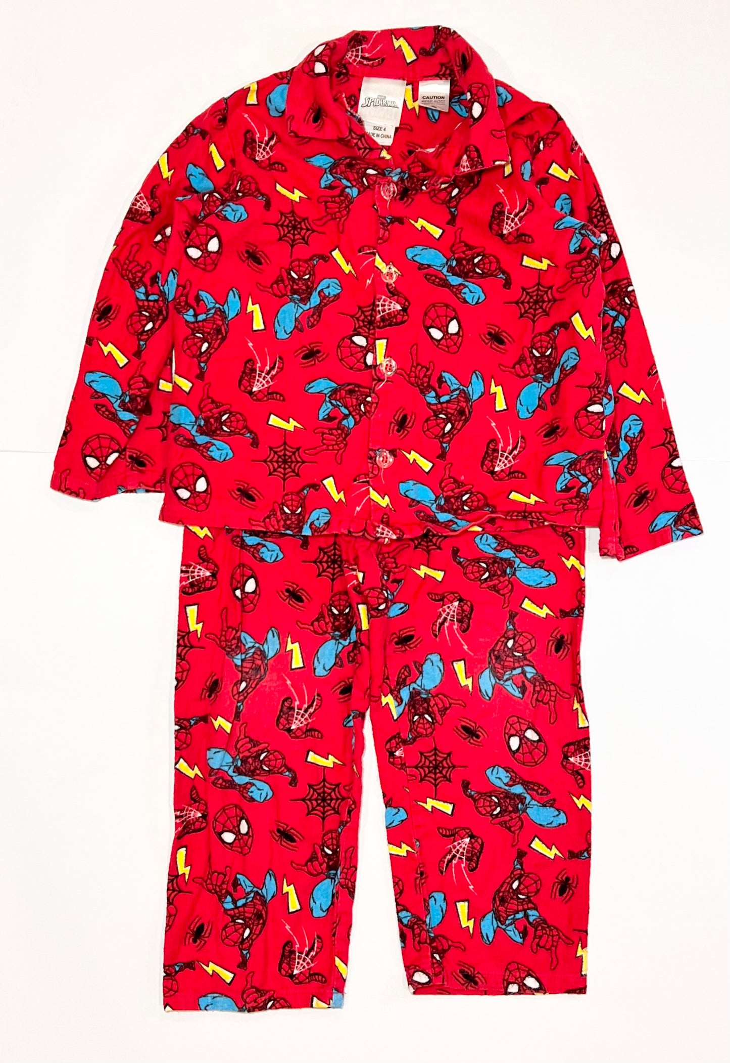 Spiderman flannelette pyjamas - Size 4