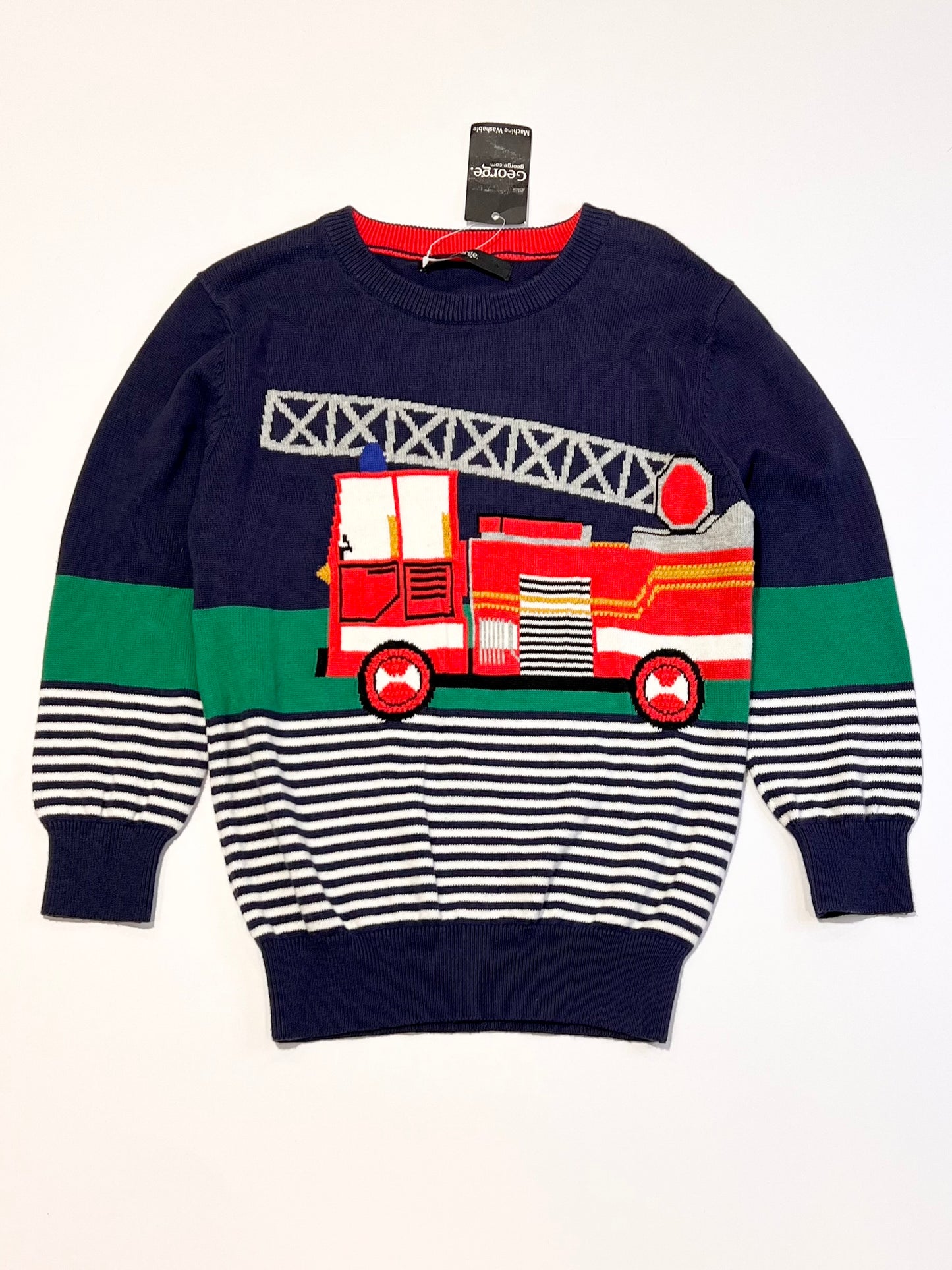 Fire truck knit jumper brand new - Size 4-5