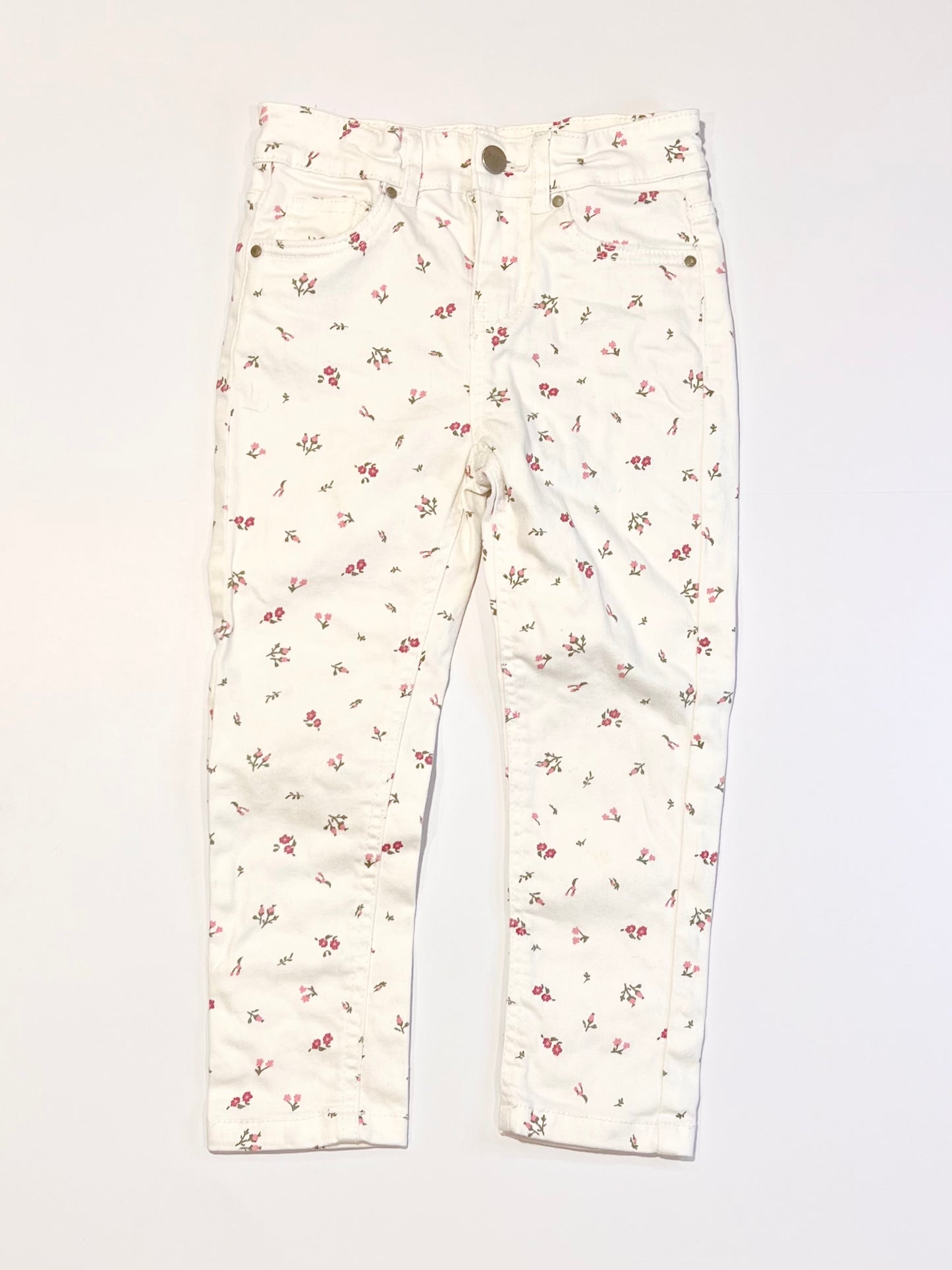 White floral jeans - Size 4