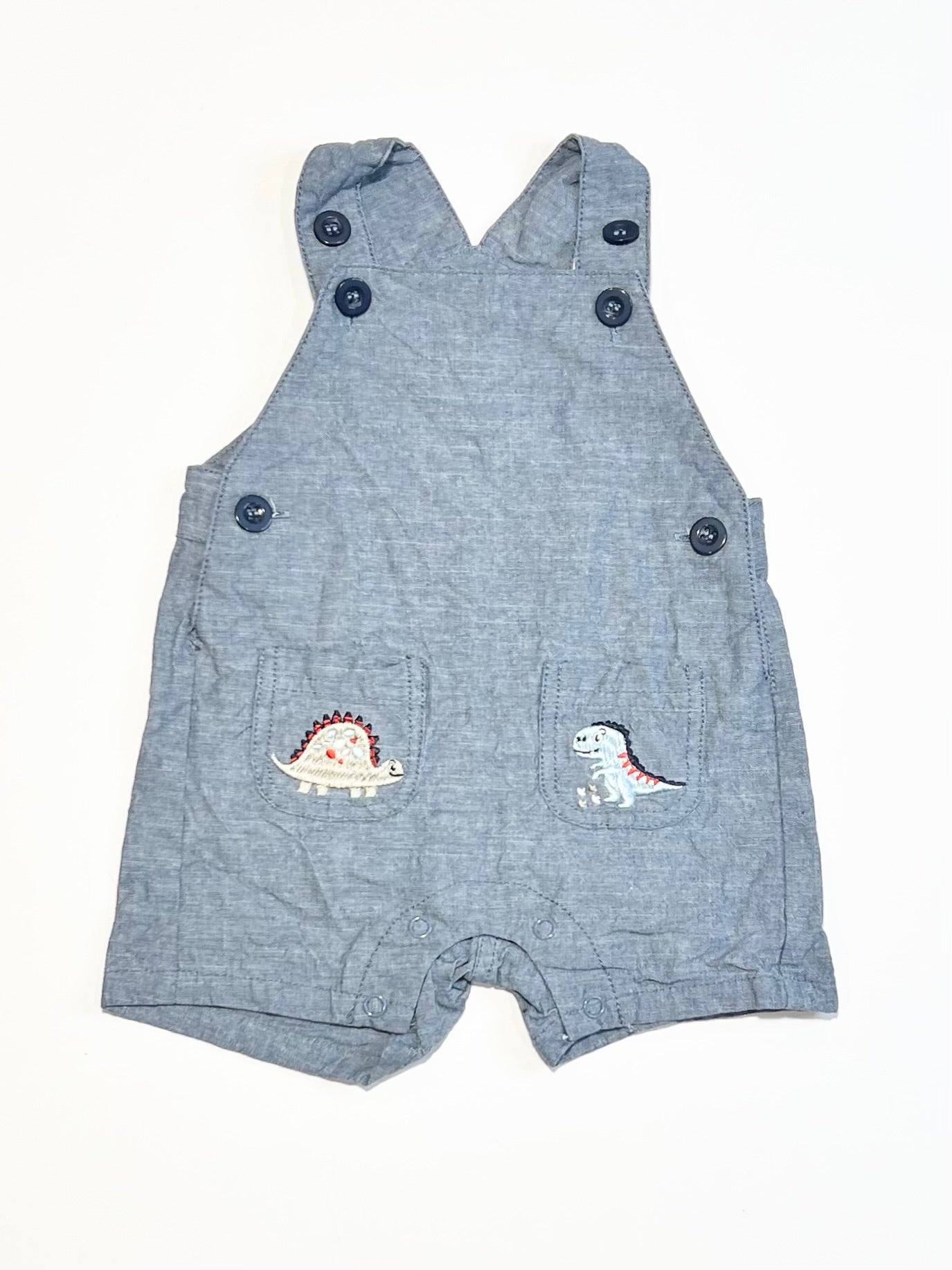 Blue dino shortalls - Size 0000