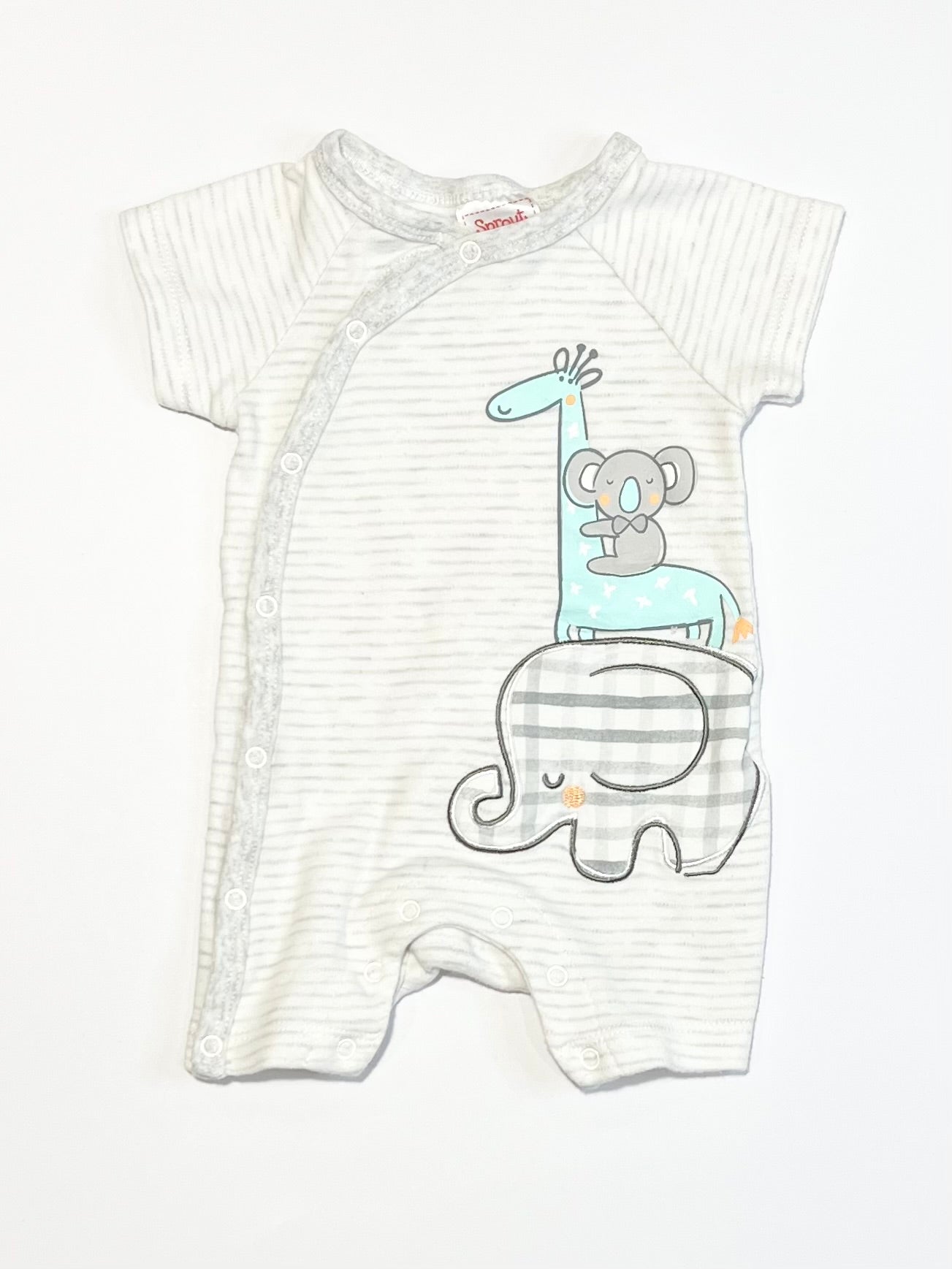 Striped animals romper - Size 0000