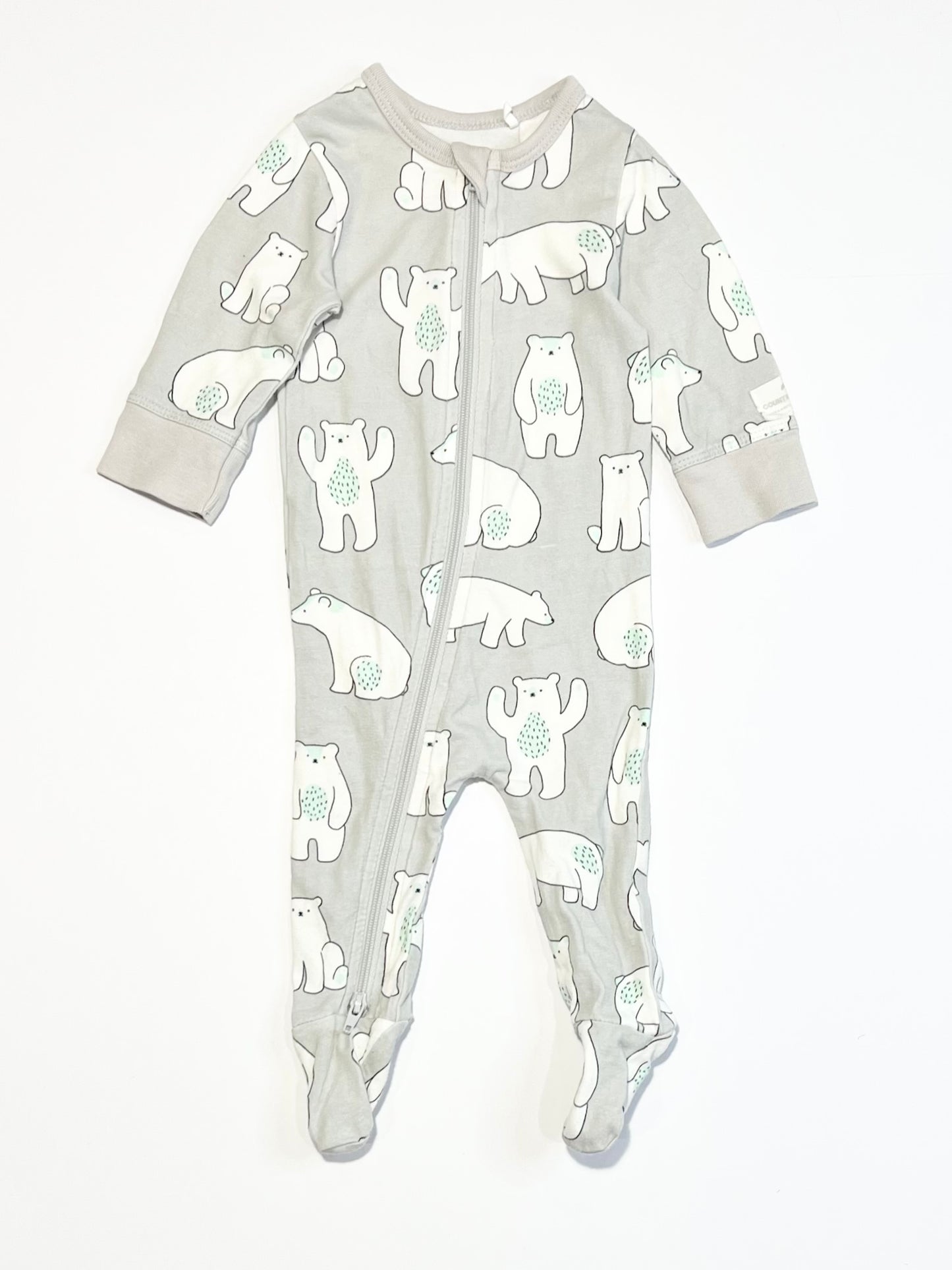 Bears zip onesie - Size 0000