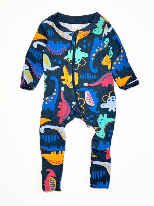 Dinosaurs zip onesie - Size 00000