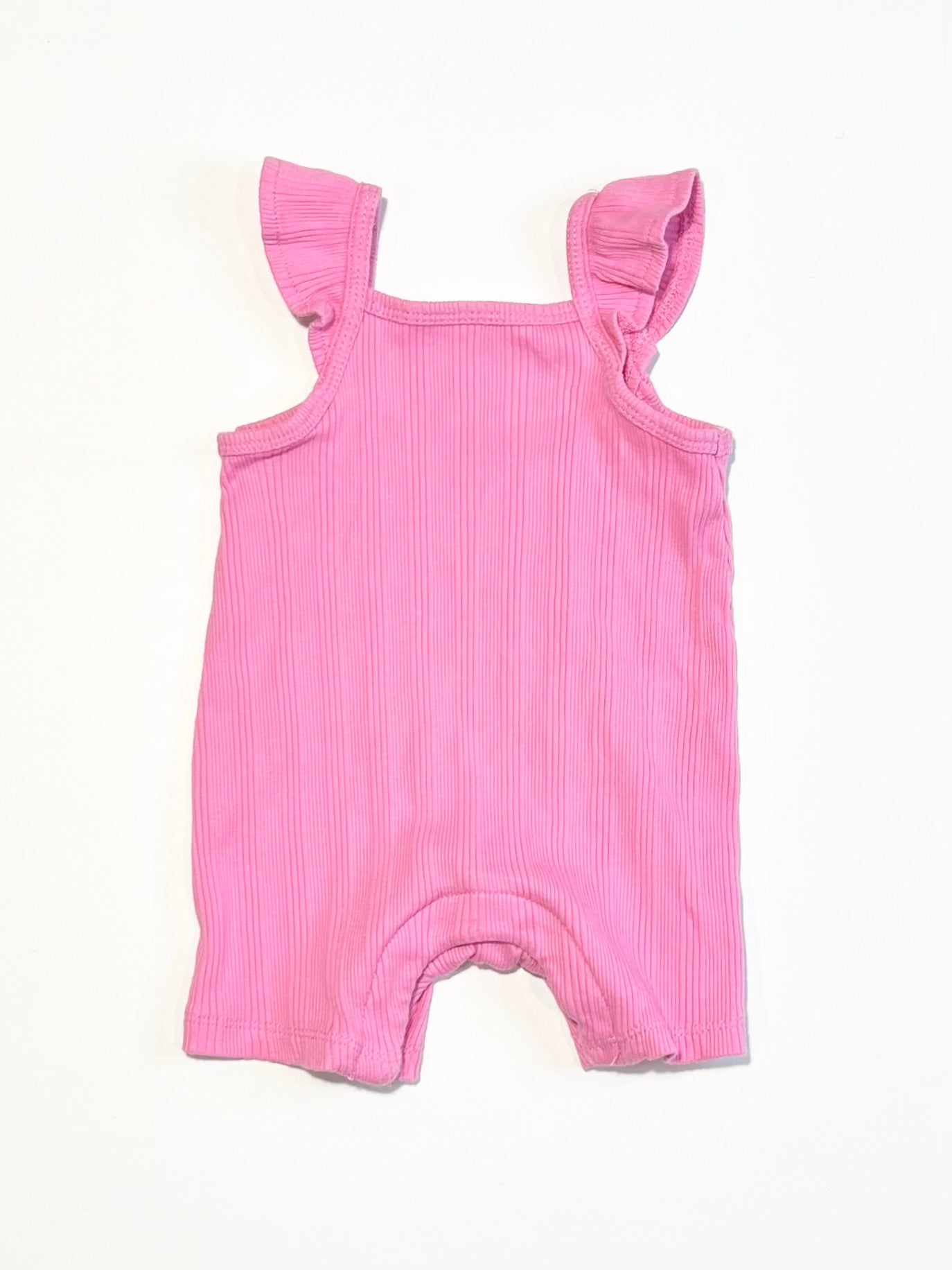 Pink ribbed romper - Size 0000