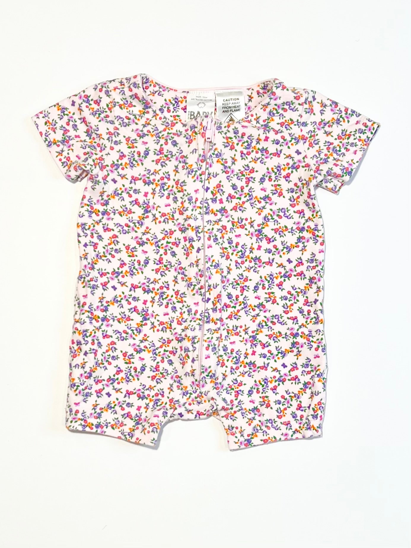 Floral zip romper - Size 0000