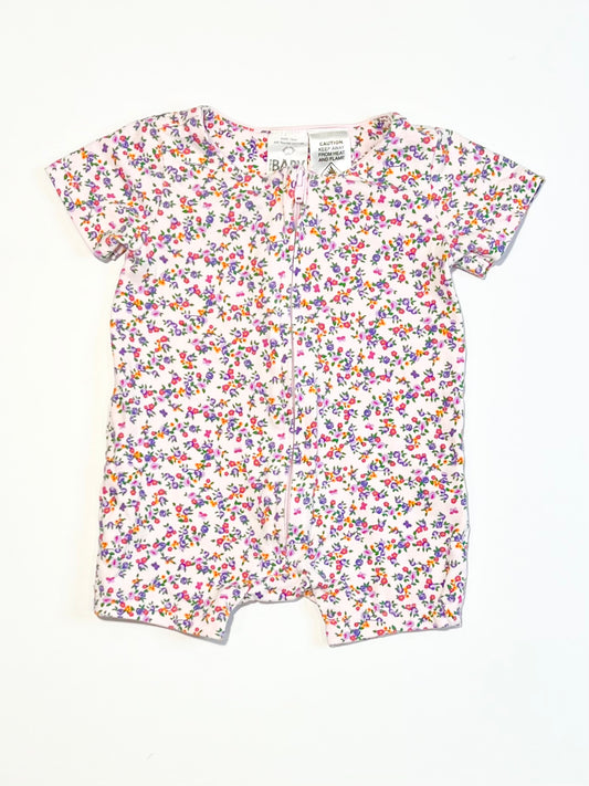 Floral zip romper - Size 0000
