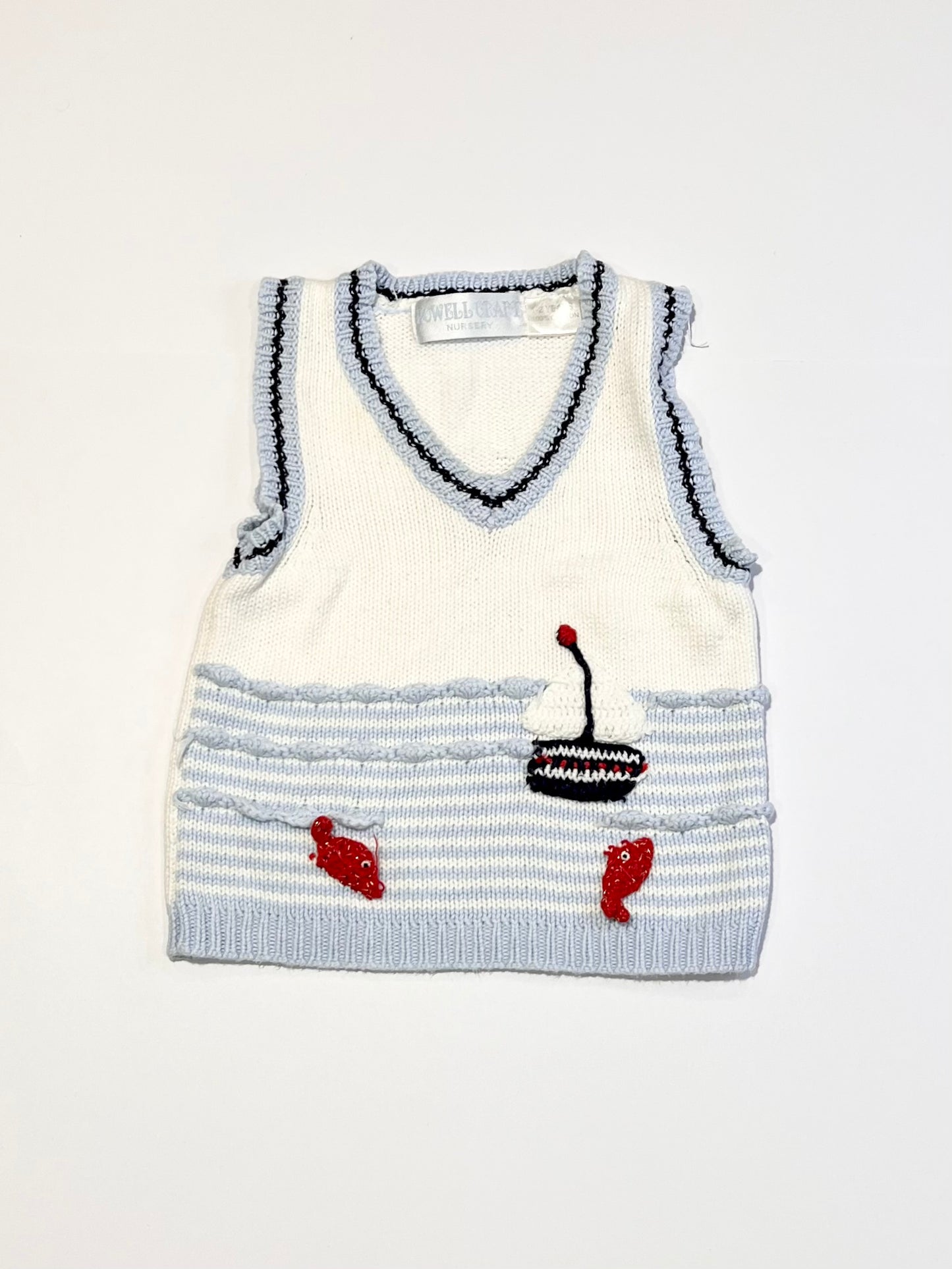Sailboat knit vest - Size 1-2