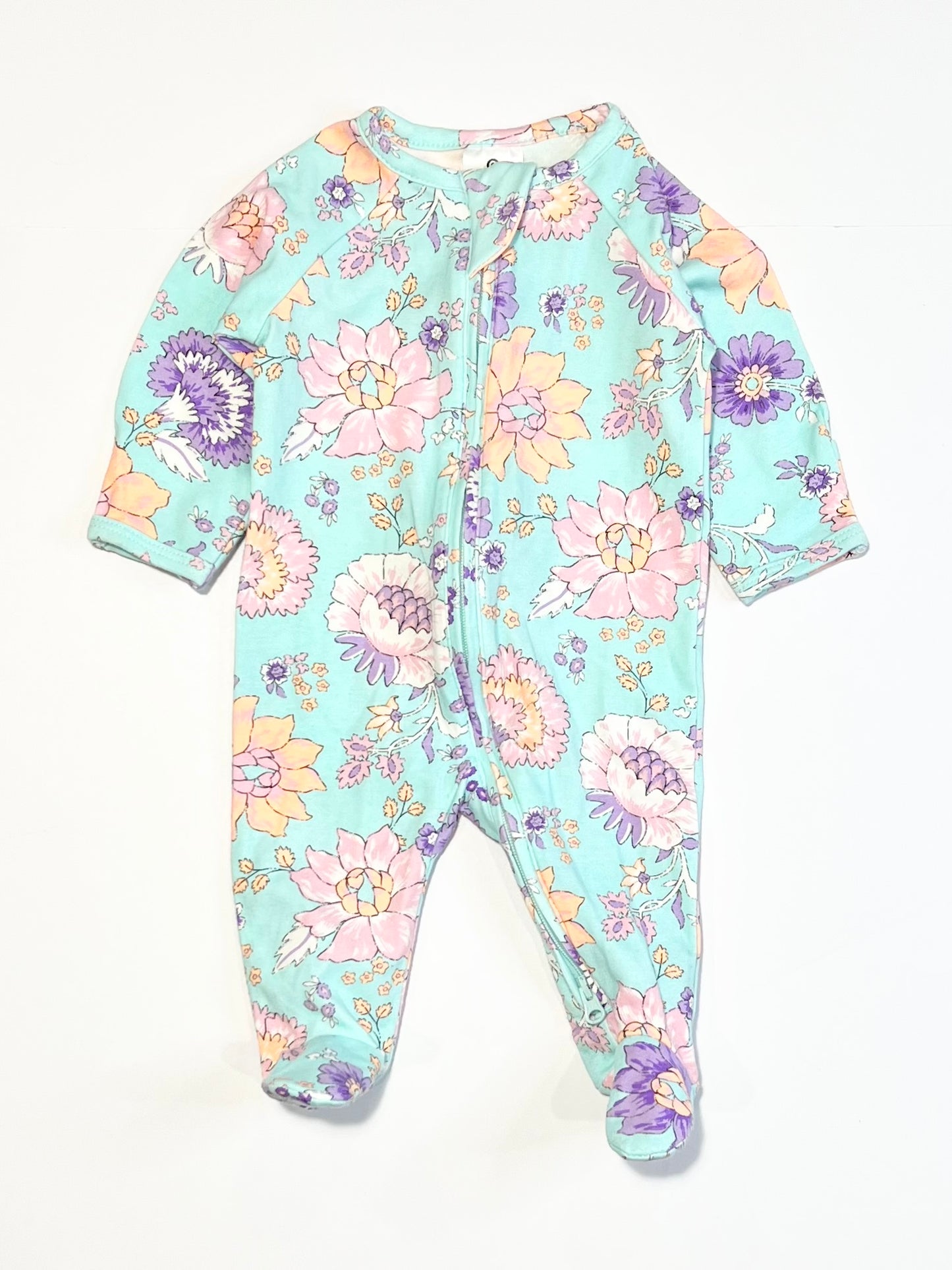 Floral zip onesie - Size 0000