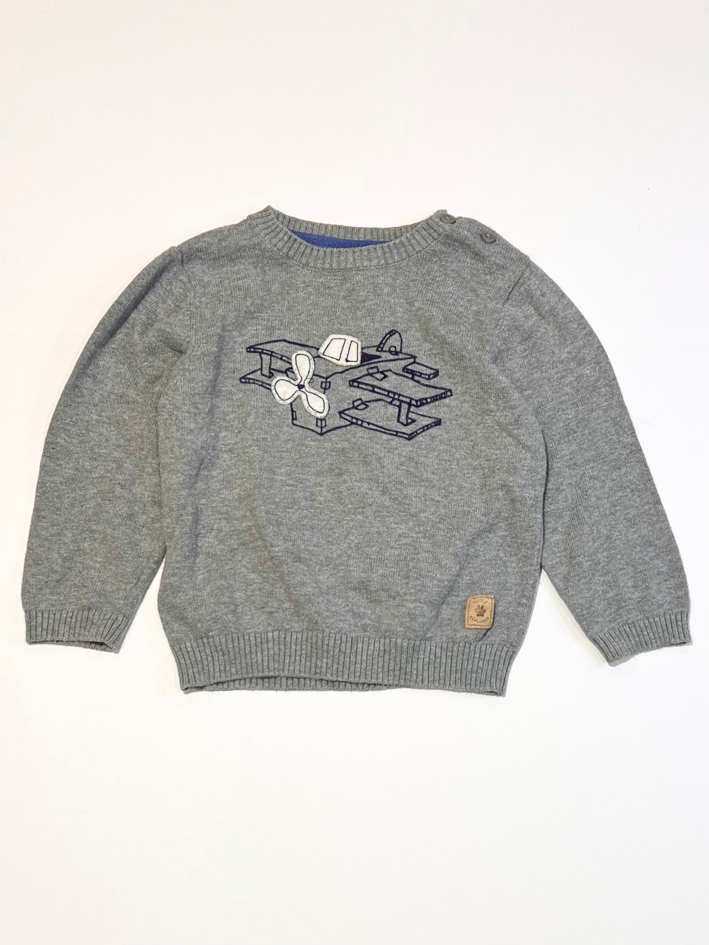 Grey aeroplane jumper - Size 1