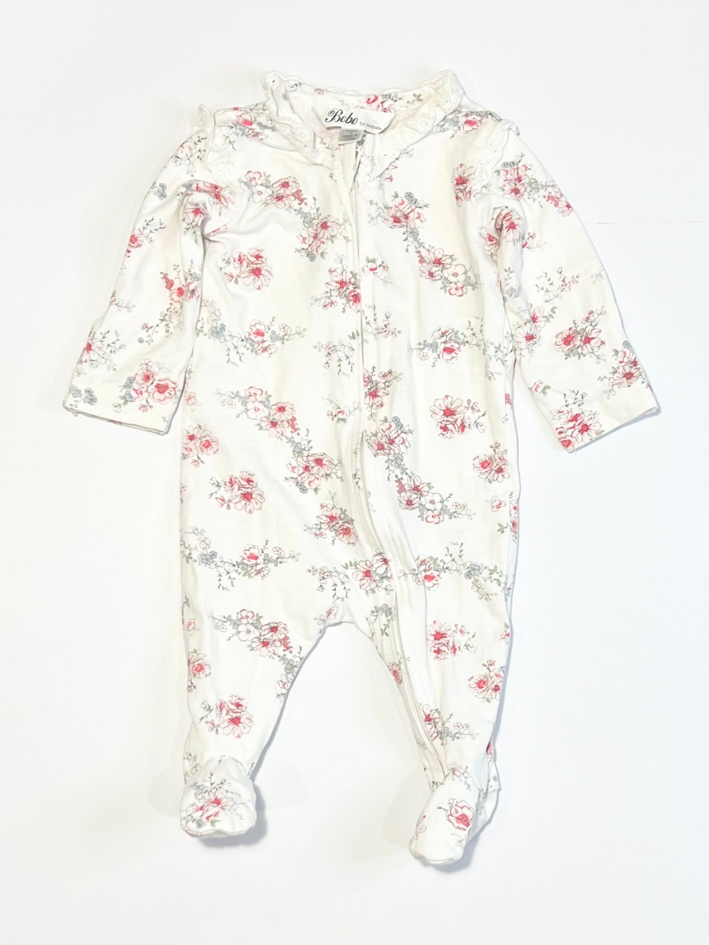 Floral zip onesie - Size 0000