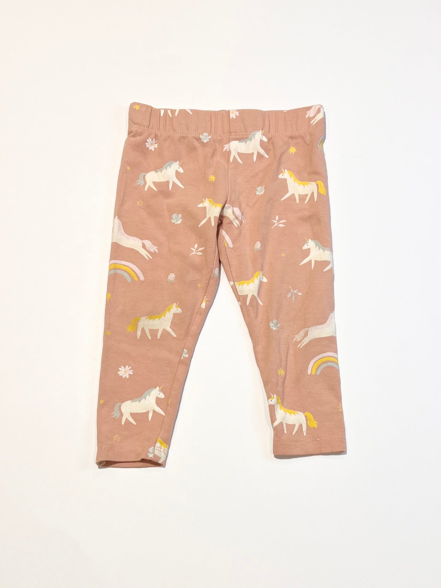 Pink unicorn leggings - Size 1