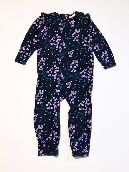Navy floral onesie - Size 1