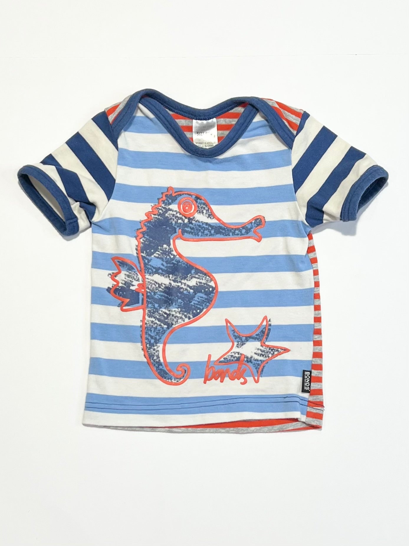 Striped seahorse tee - Size 000