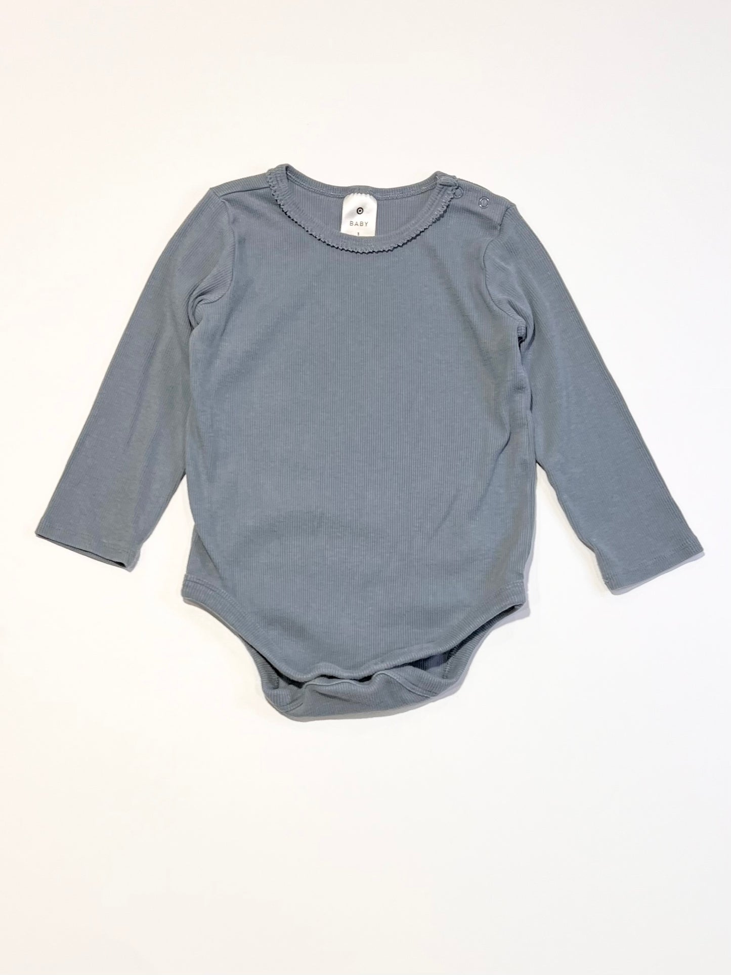 Grey ribbed bodysuit - Size 1