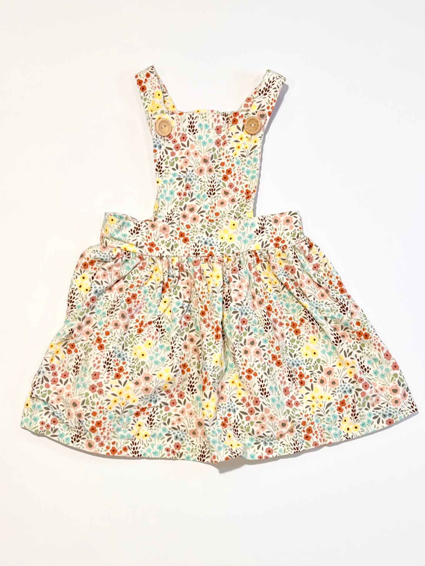 Floral corduroy pinafore - Size 1