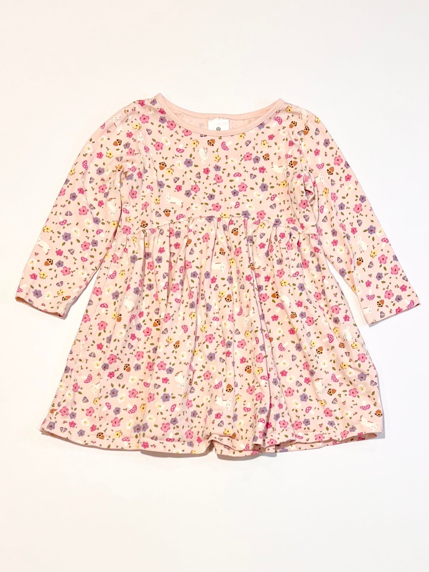 Bunnies and flowers dress - Size 1