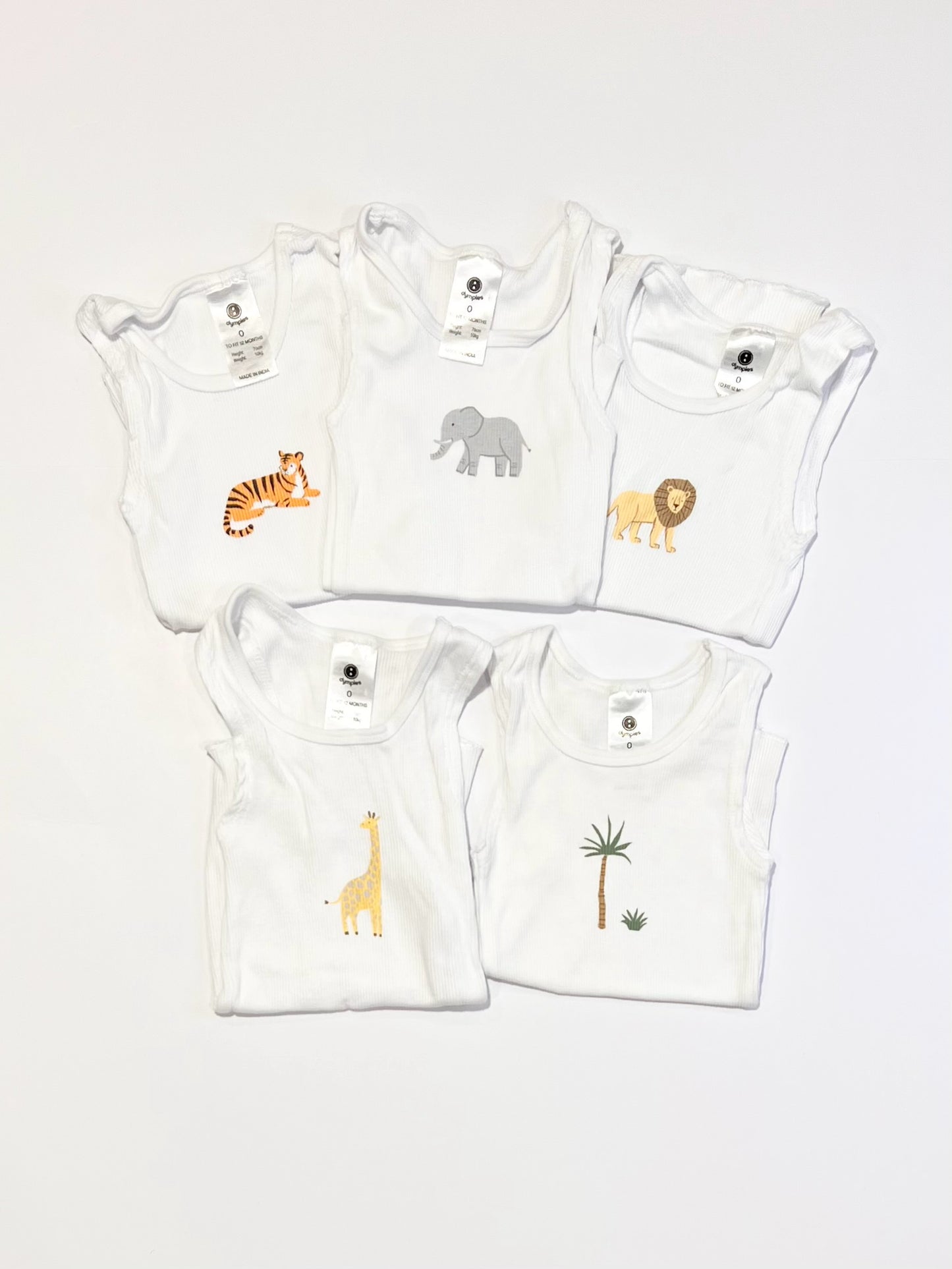 5 x ribbed singlets - Size 0