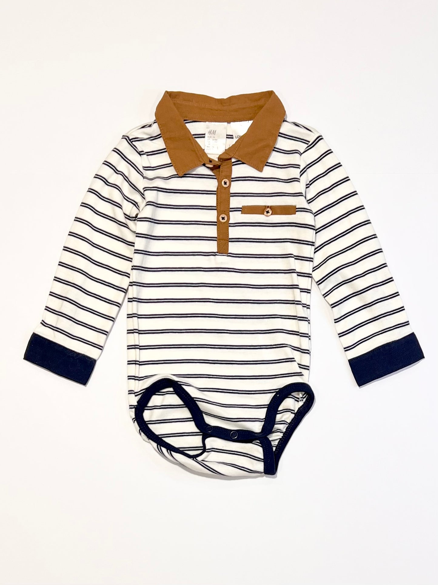 Striped collared bodysuit - Size 6-9 months