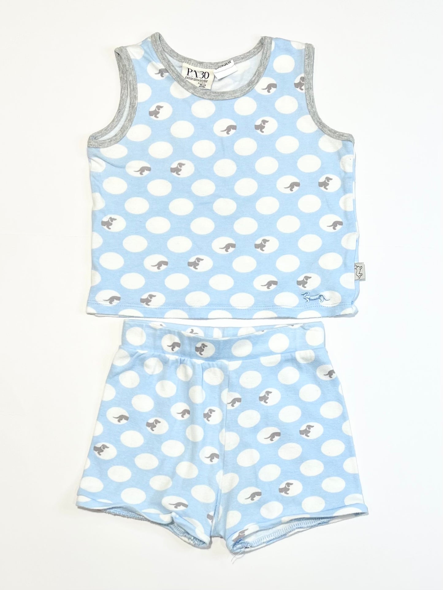 Blue spotty pyjamas - Size 2
