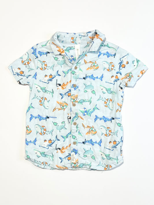Woven sharks shirt - Size 2