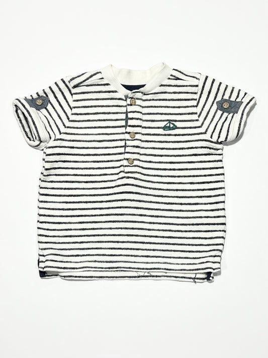 Striped terry tee - Size 2