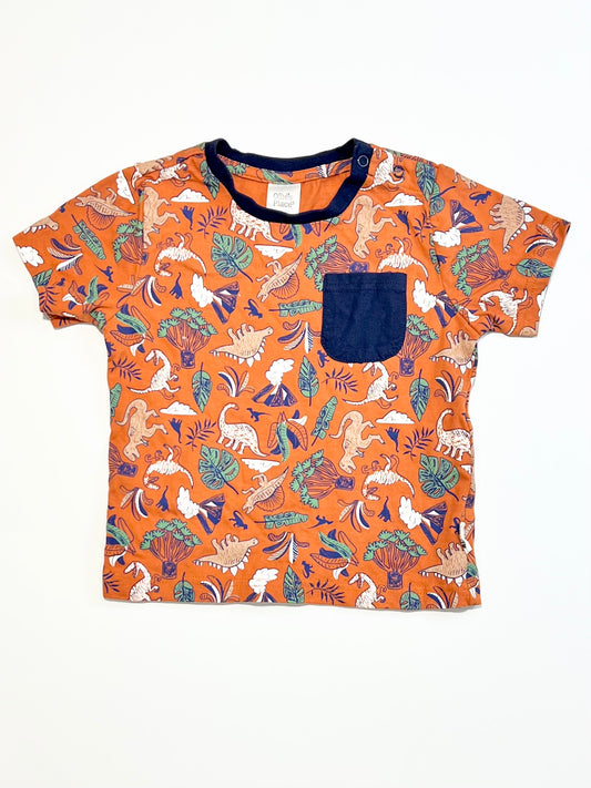 Brown dinosaurs tee - Size 2