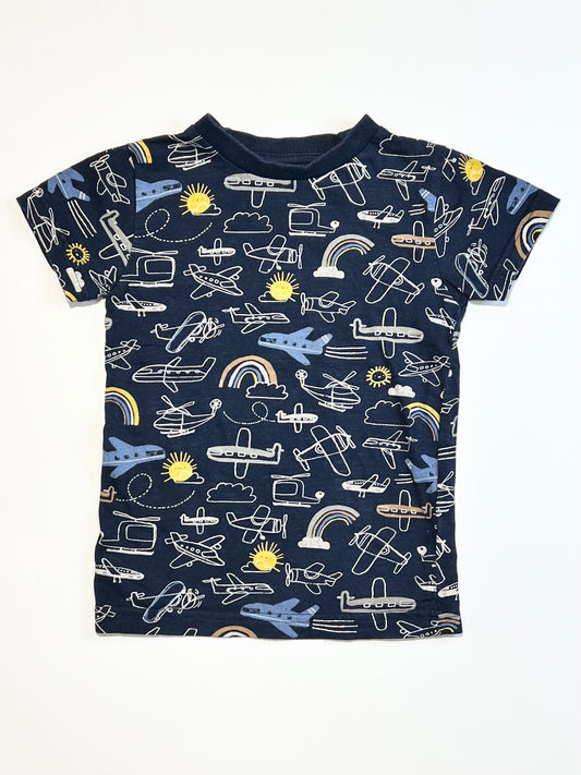 Planes and rainbows tee - Size 2