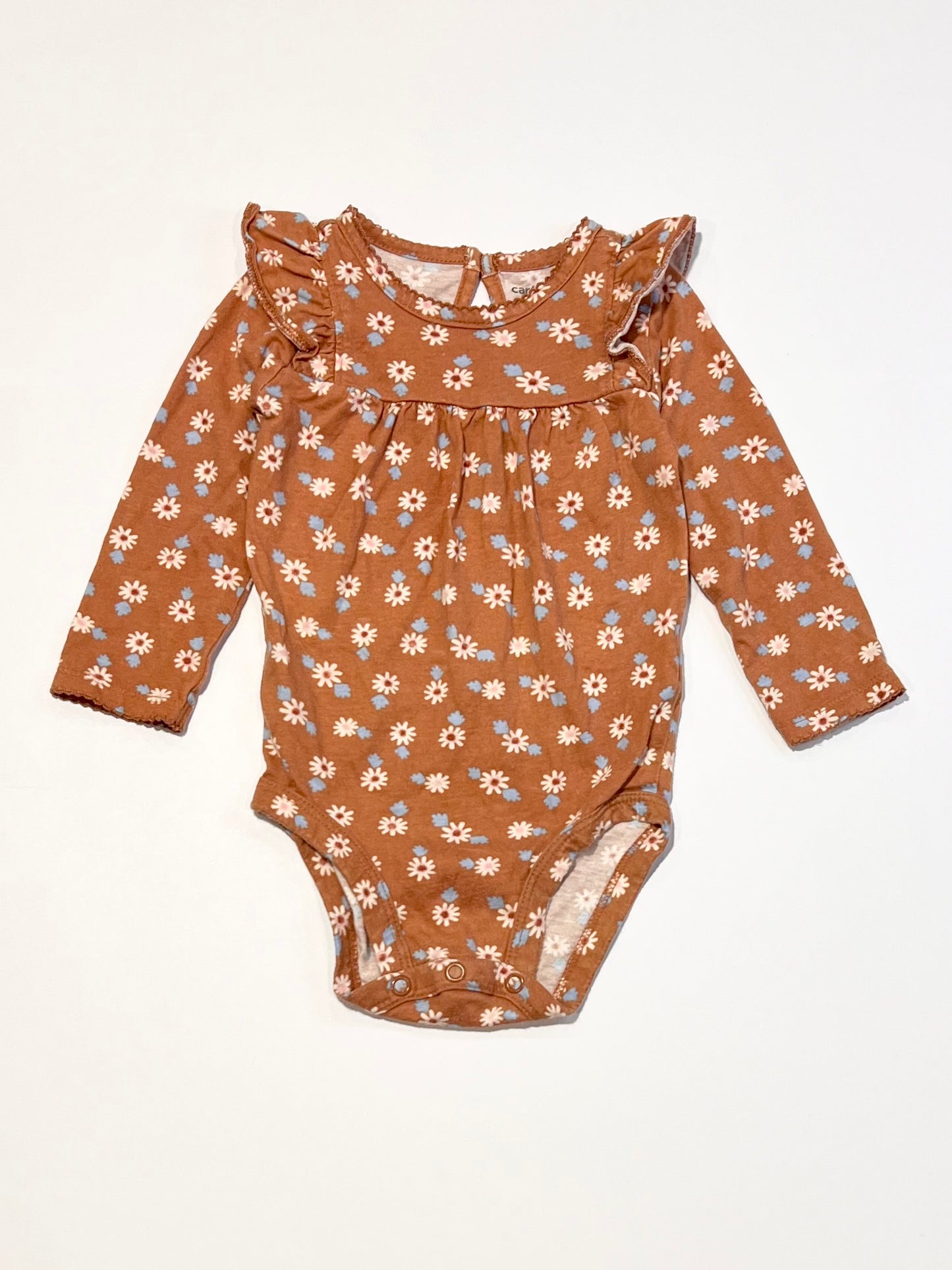 Brown floral bodysuit - Size 6-9 months