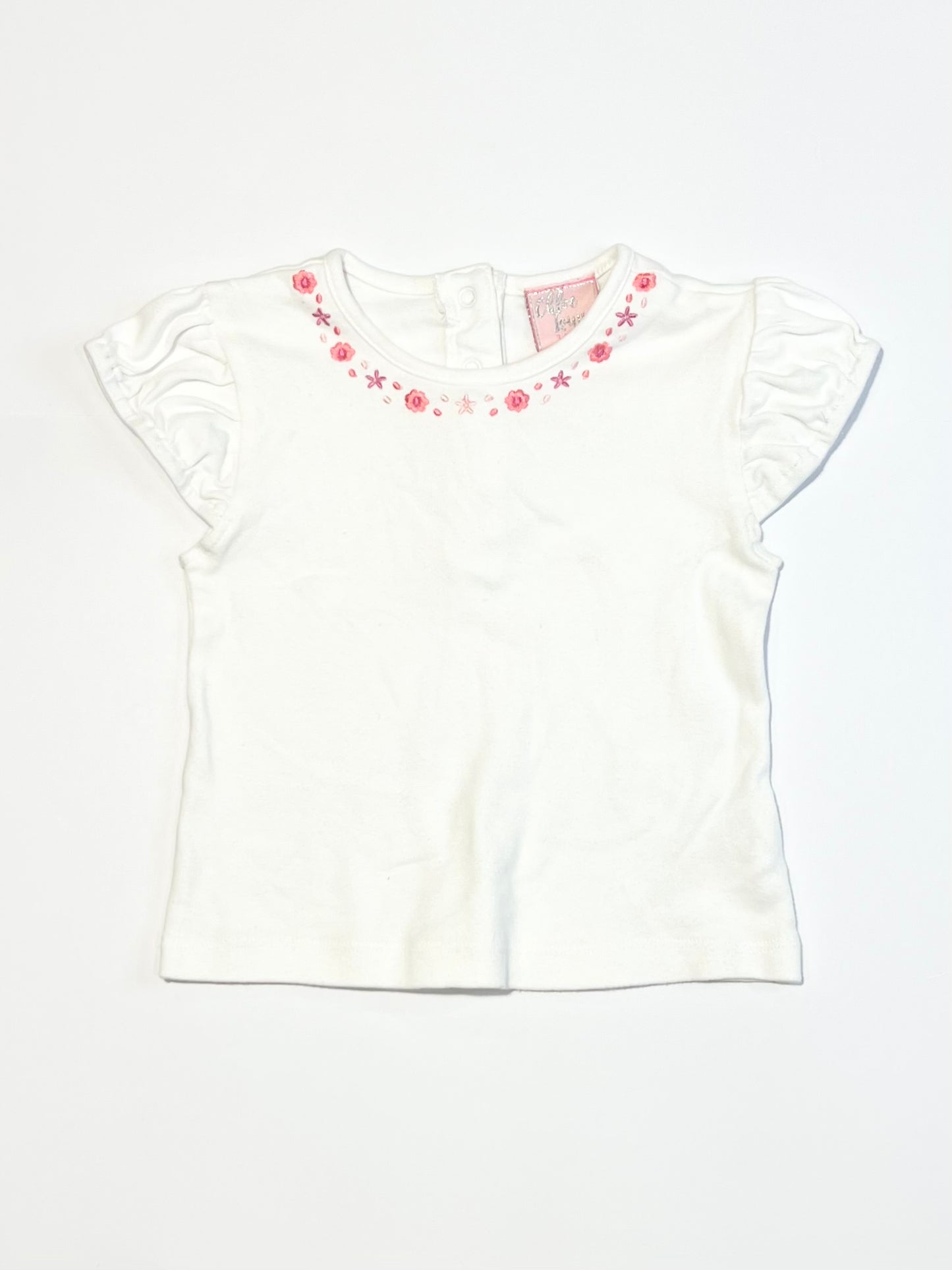 White embroidered tee - Size 3